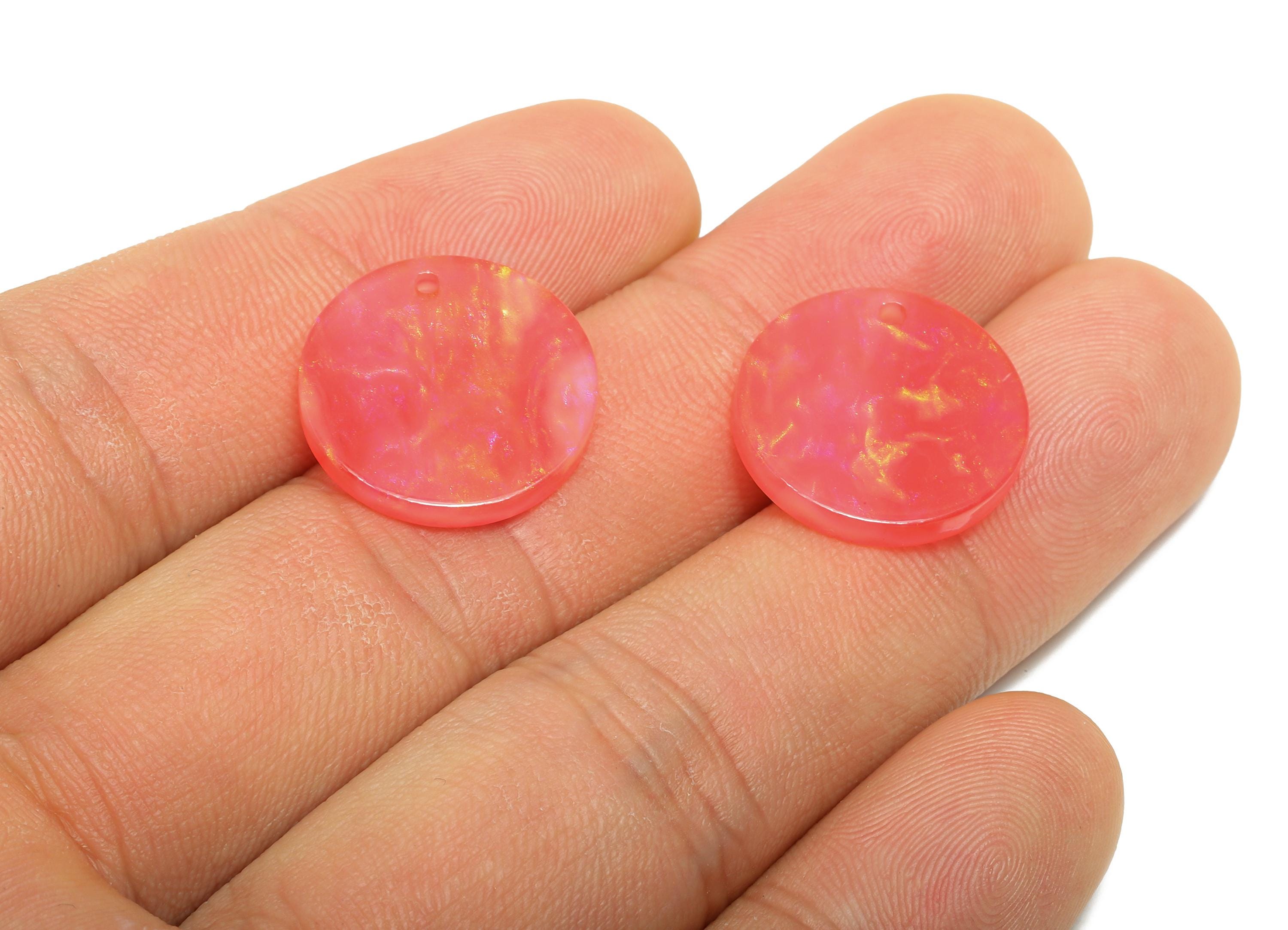 17mm Acetic Round Earring Charm - Multicolor Round Flat Pendant - Handmade Craft Supply - DIY Jewelry Making - 17.66x17x2mm - AC2693-A1082 - DOMEDBAZAAR