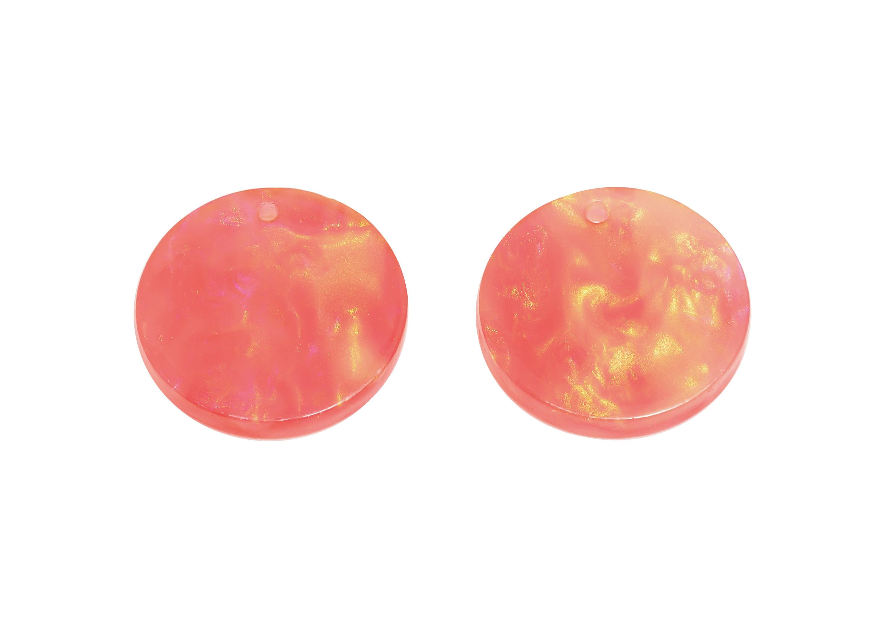 18mm Acetic Round Earring Charm - Multicolor Round Flat Pendant - Handmade Craft Supply - DIY Jewelry Making - 18x18x2mm - AC2695-A1082 - DOMEDBAZAAR
