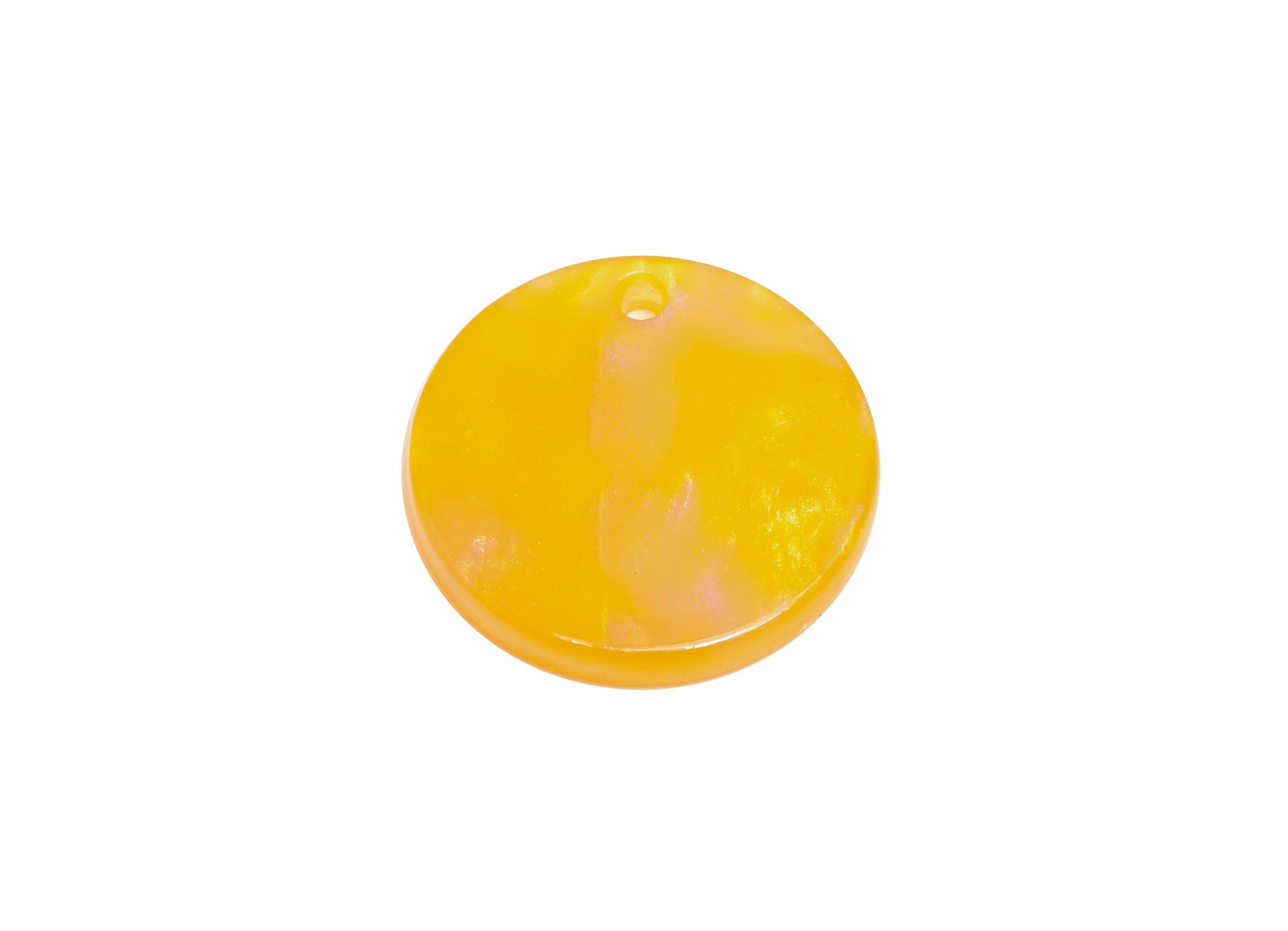 16mm Acetic Round Earring Charm - Multicolor Round Flat Pendant - Handmade Craft Supply - Boho Jewelry Finding - 16x16x2.47mm - AC2691-A1083 - DOMEDBAZAAR