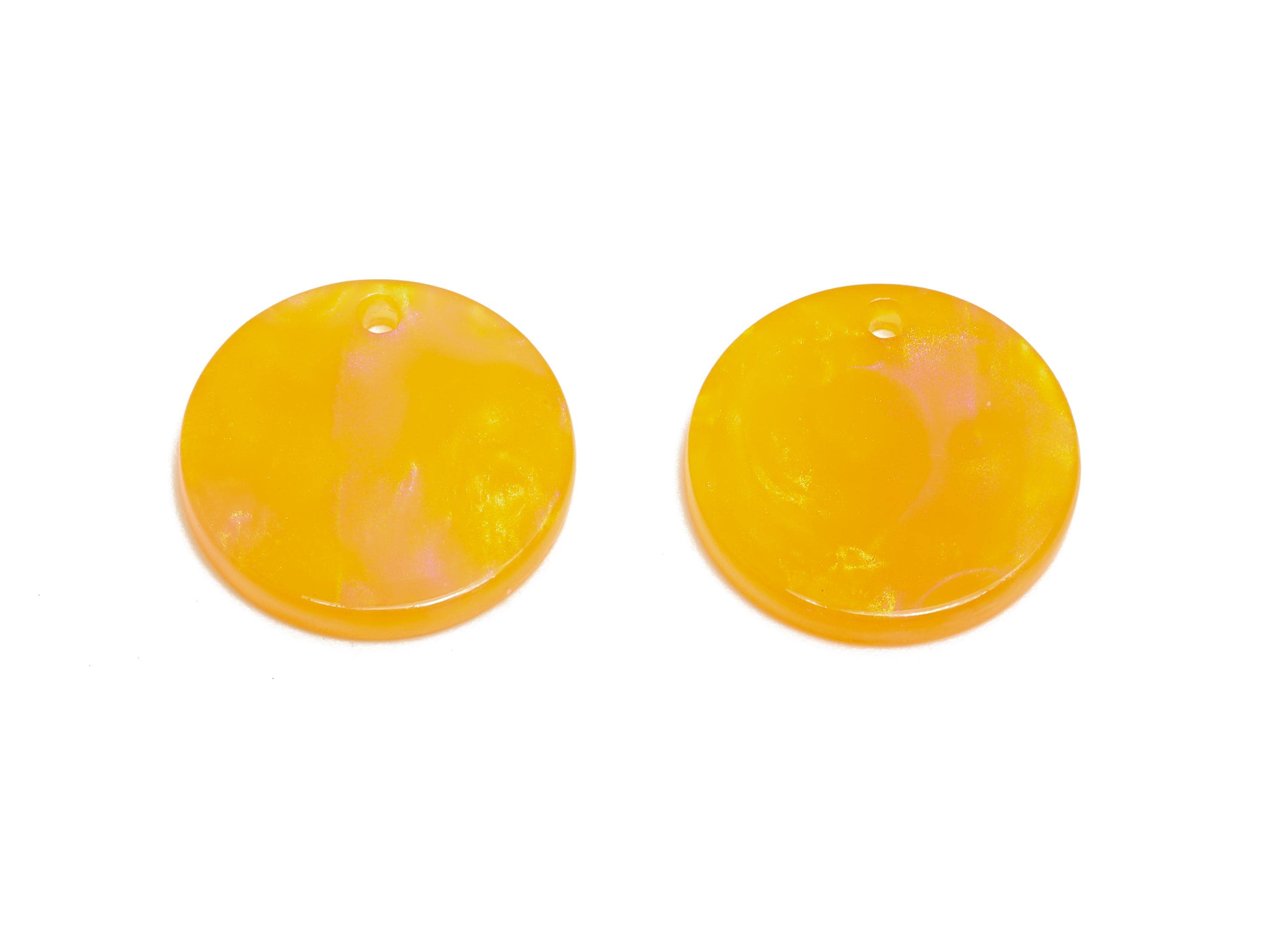 16mm Acetic Round Earring Charm - Multicolor Round Flat Pendant - Handmade Craft Supply - Boho Jewelry Finding - 16x16x2.47mm - AC2691-A1083 - DOMEDBAZAAR