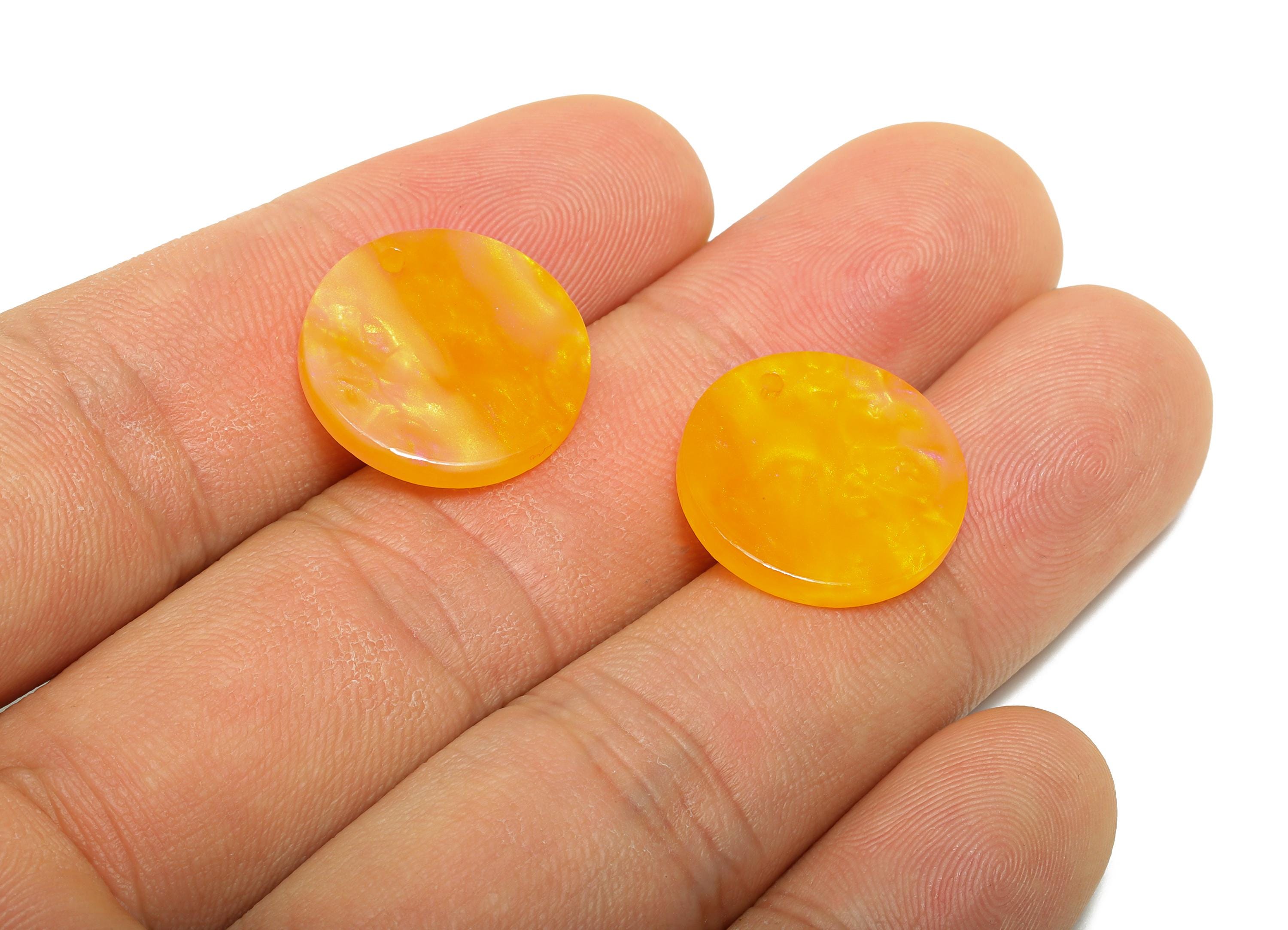 17mm Acetic Round Earring Charm - Multicolor Round Flat Pendant - Handmade Craft Supply - Boho Jewelry Finding - 17.66x17x2mm - AC2693-A1082 - DOMEDBAZAAR