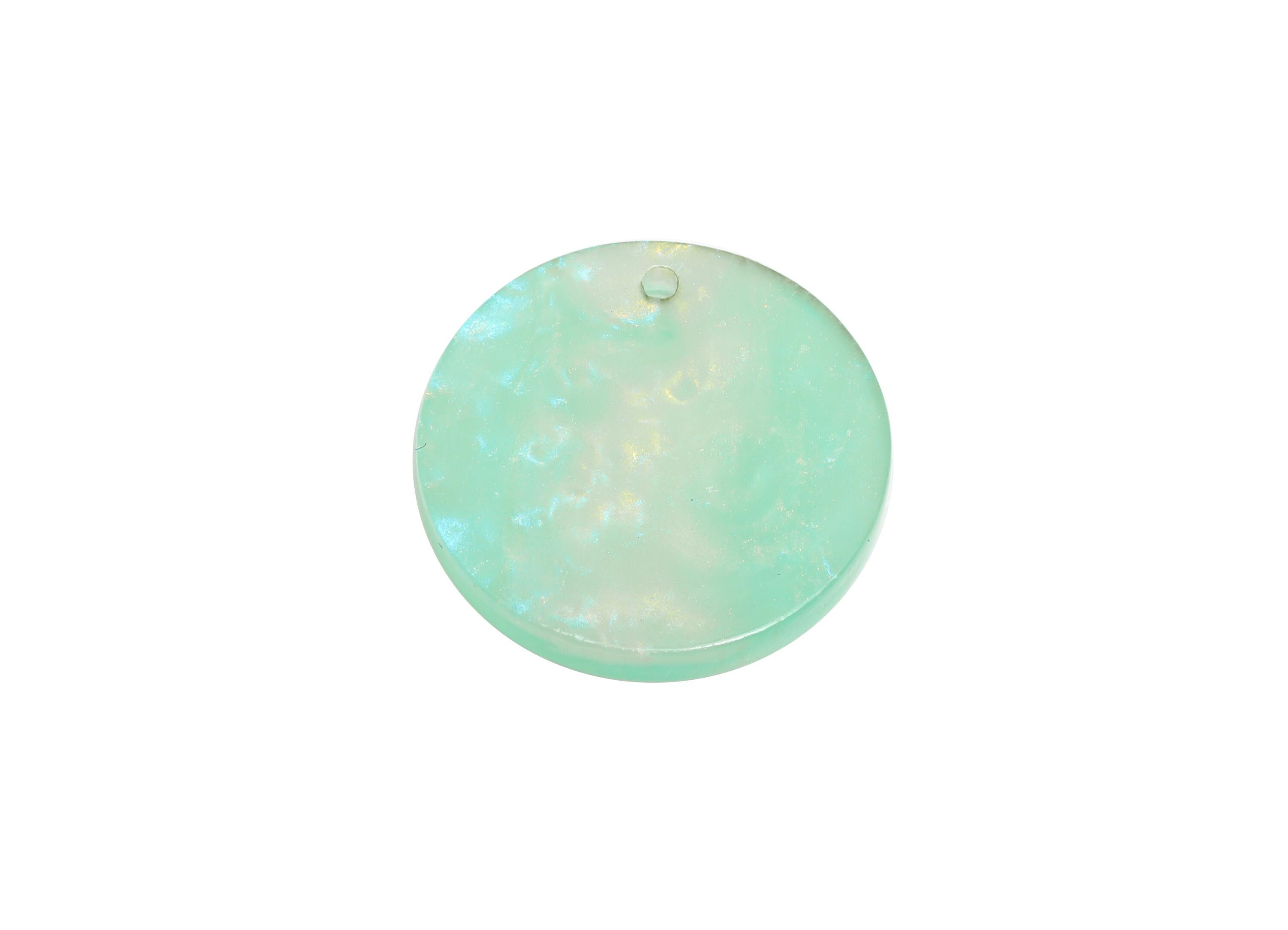 18mm Acetic Summer Earring Charm - Multicolor Round Flat Pendant - Handmade Craft Supply - Boho Jewelry Finding - 18x18x2mm - AC2695-A1084 - DOMEDBAZAAR