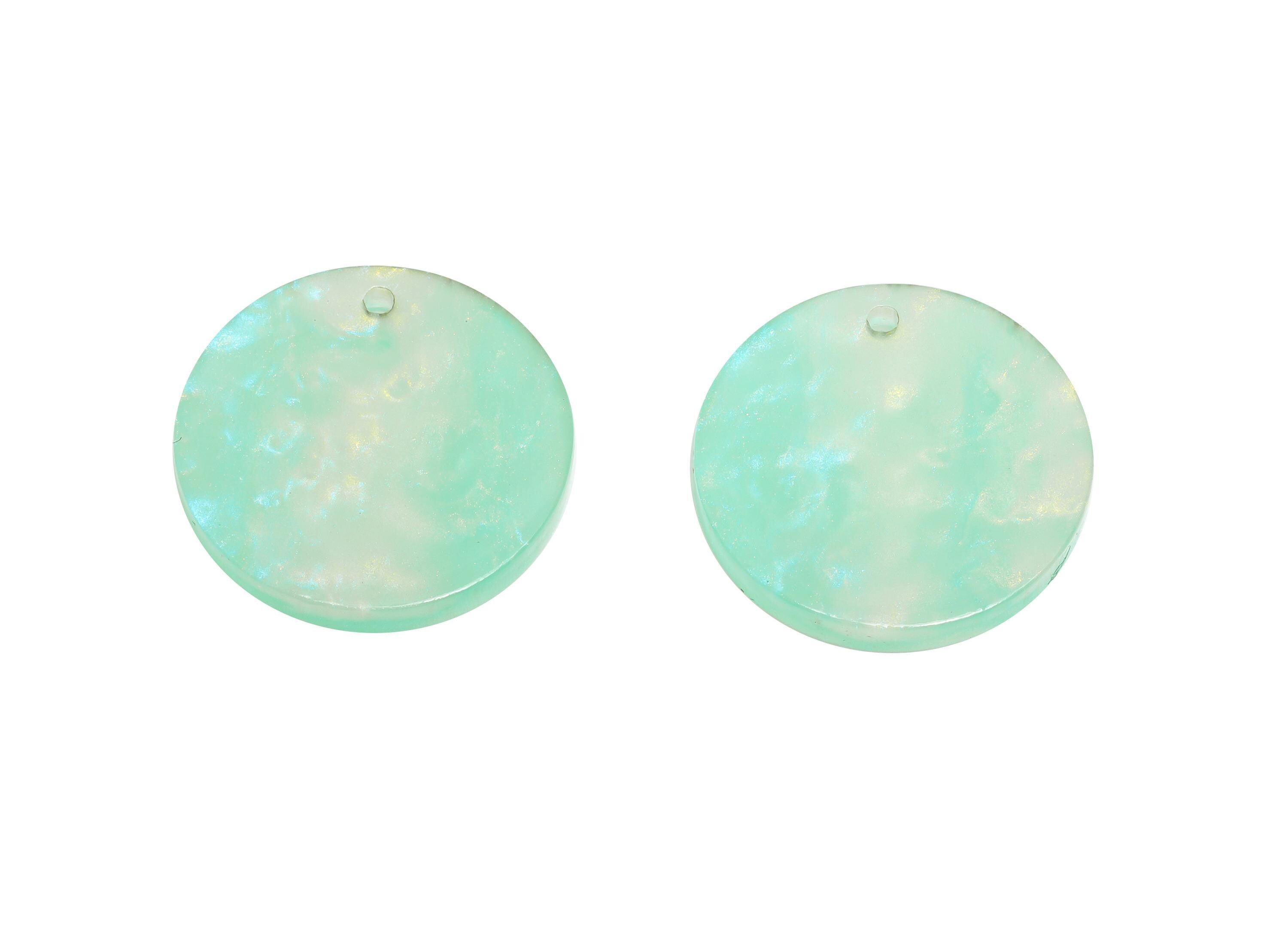 18mm Acetic Summer Earring Charm - Multicolor Round Flat Pendant - Handmade Craft Supply - Boho Jewelry Finding - 18x18x2mm - AC2695-A1084 - DOMEDBAZAAR