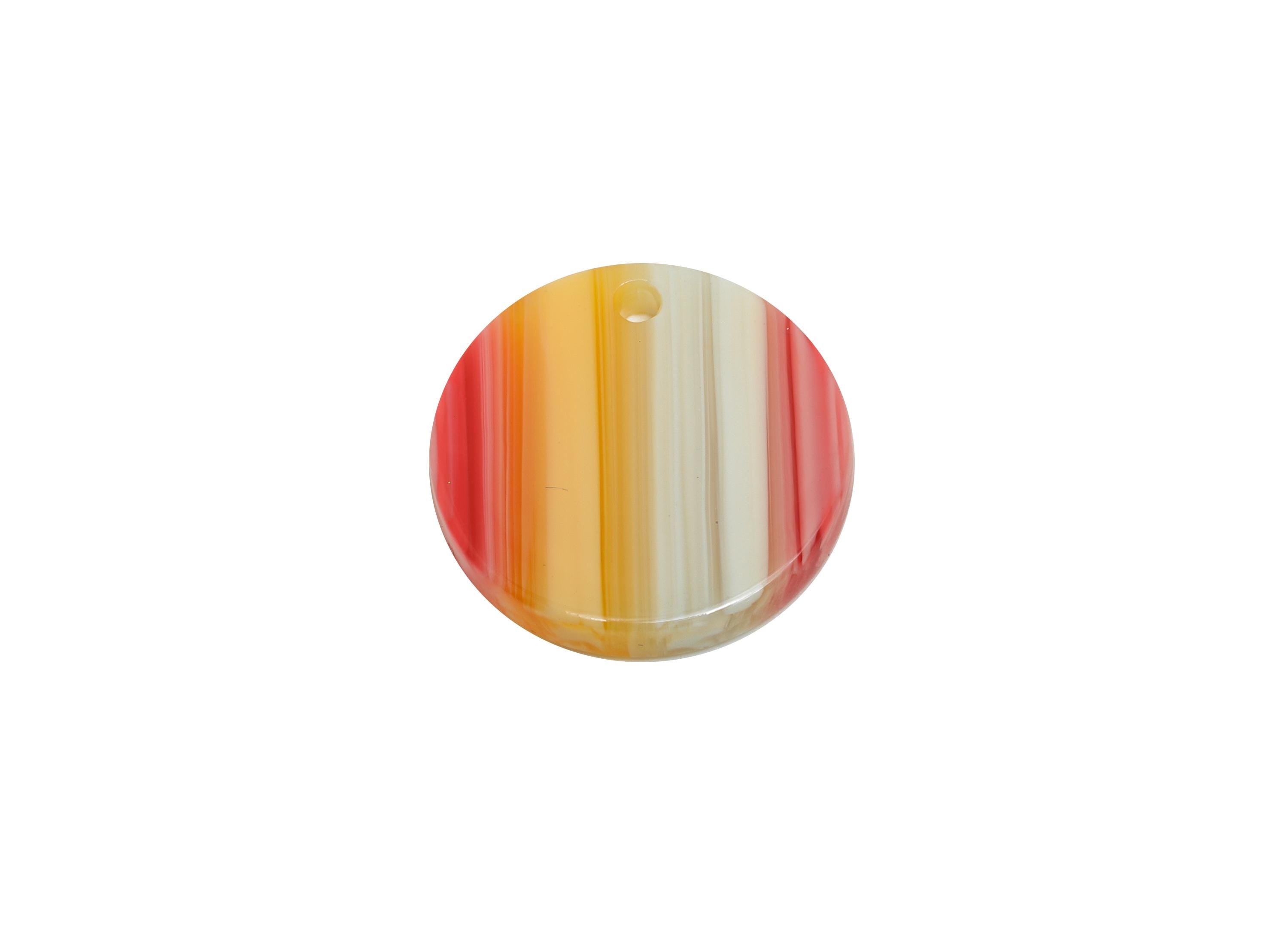 16mm Acetic Earring Charm - Striped Pendant - Rainbow Jewelry Component - Jewelry Making - Summer Color Palette - 16x16x2mm - AC2691-A1075 - DOMEDBAZAAR