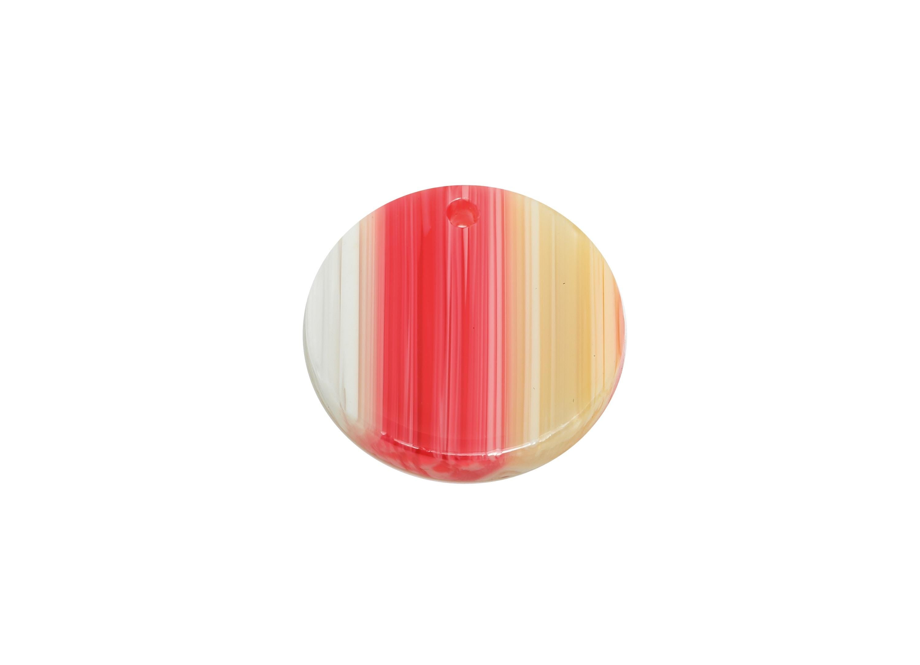 17mm Acetic Earring Charm - Striped Pendant - Rainbow Jewelry Component - DIY Jewelry Making - Summer Color Palette - 17x17x2mm-AC2693-A1075 - DOMEDBAZAAR
