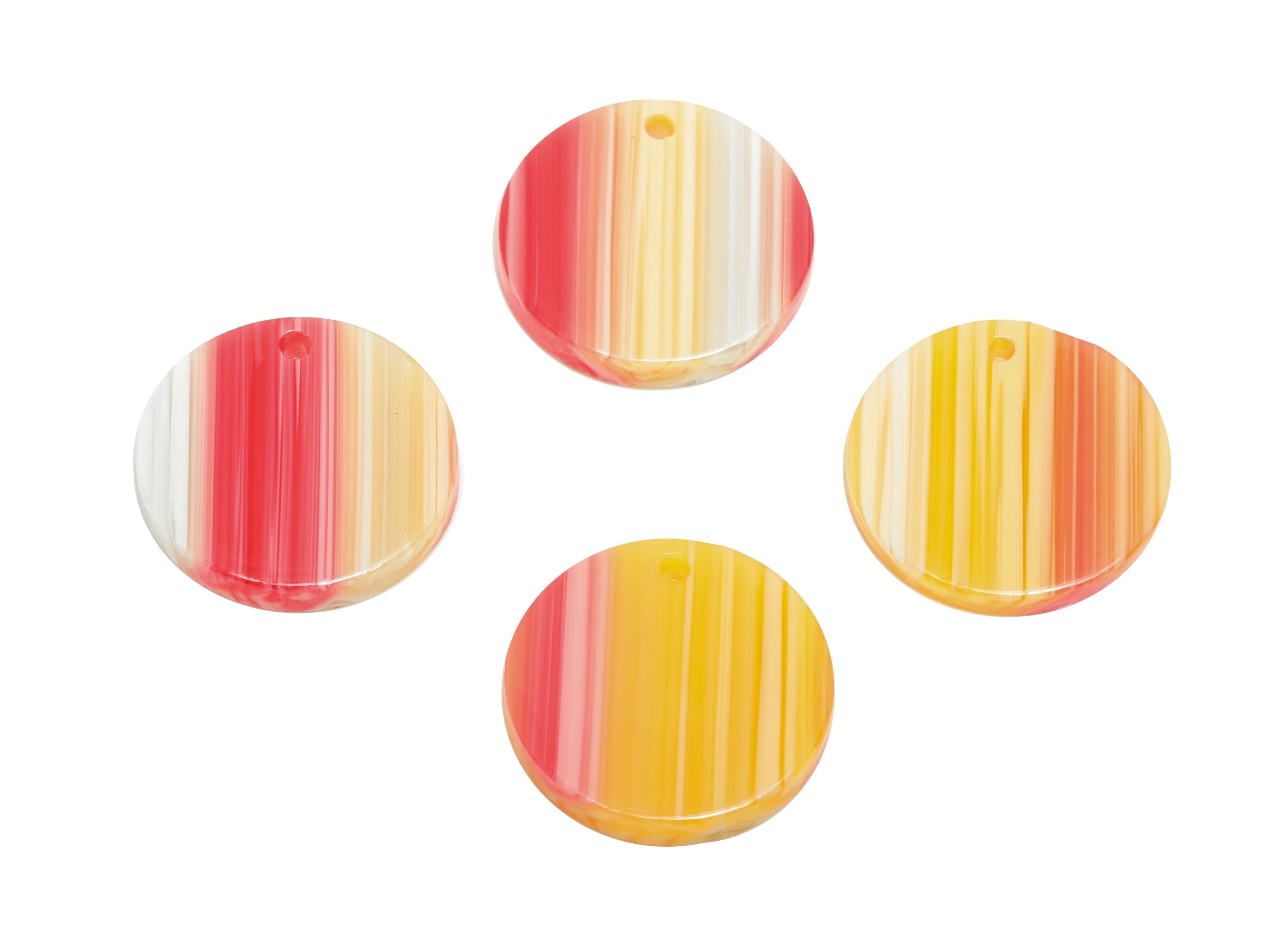 17mm Acetic Earring Charm - Striped Pendant - Rainbow Jewelry Component - DIY Jewelry Making - Summer Color Palette - 17x17x2mm-AC2693-A1075 - DOMEDBAZAAR