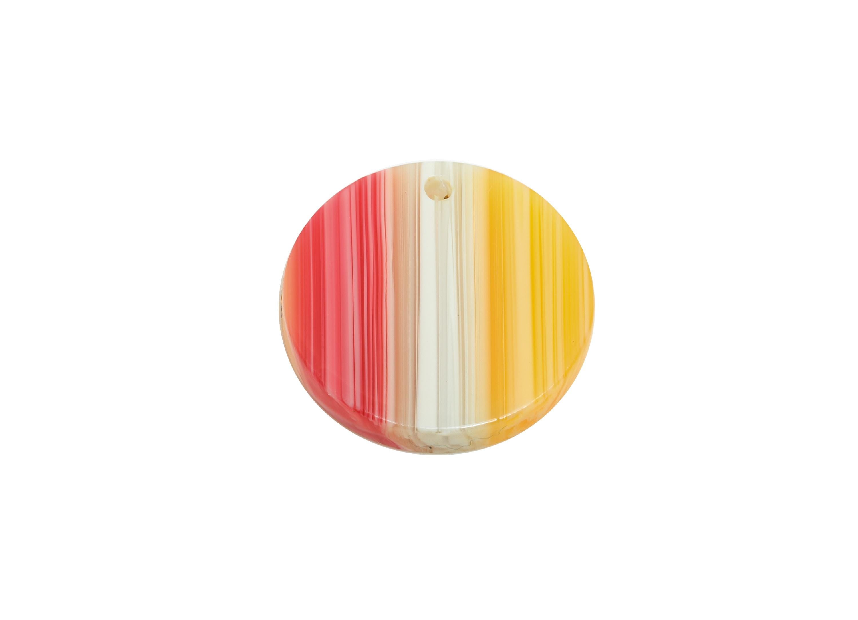 18mm Acetic Earring Charm - Striped Pendant - Rainbow Jewelry Component - DIY Jewelry Making - Summer Color Palette - 18x18x2mm-AC2695-A1075 - DOMEDBAZAAR