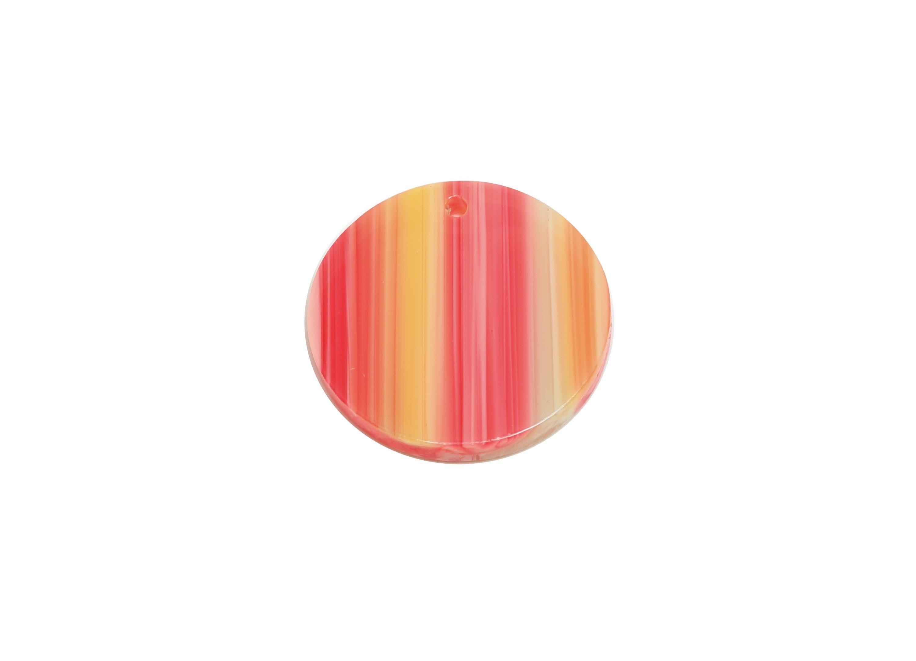 19mm Acetic Earring Charm - Striped Pendant - Rainbow Jewelry Component - DIY Jewelry Making - Summer Color Palette - 19x19x2mm-AC2697-A1075 - DOMEDBAZAAR