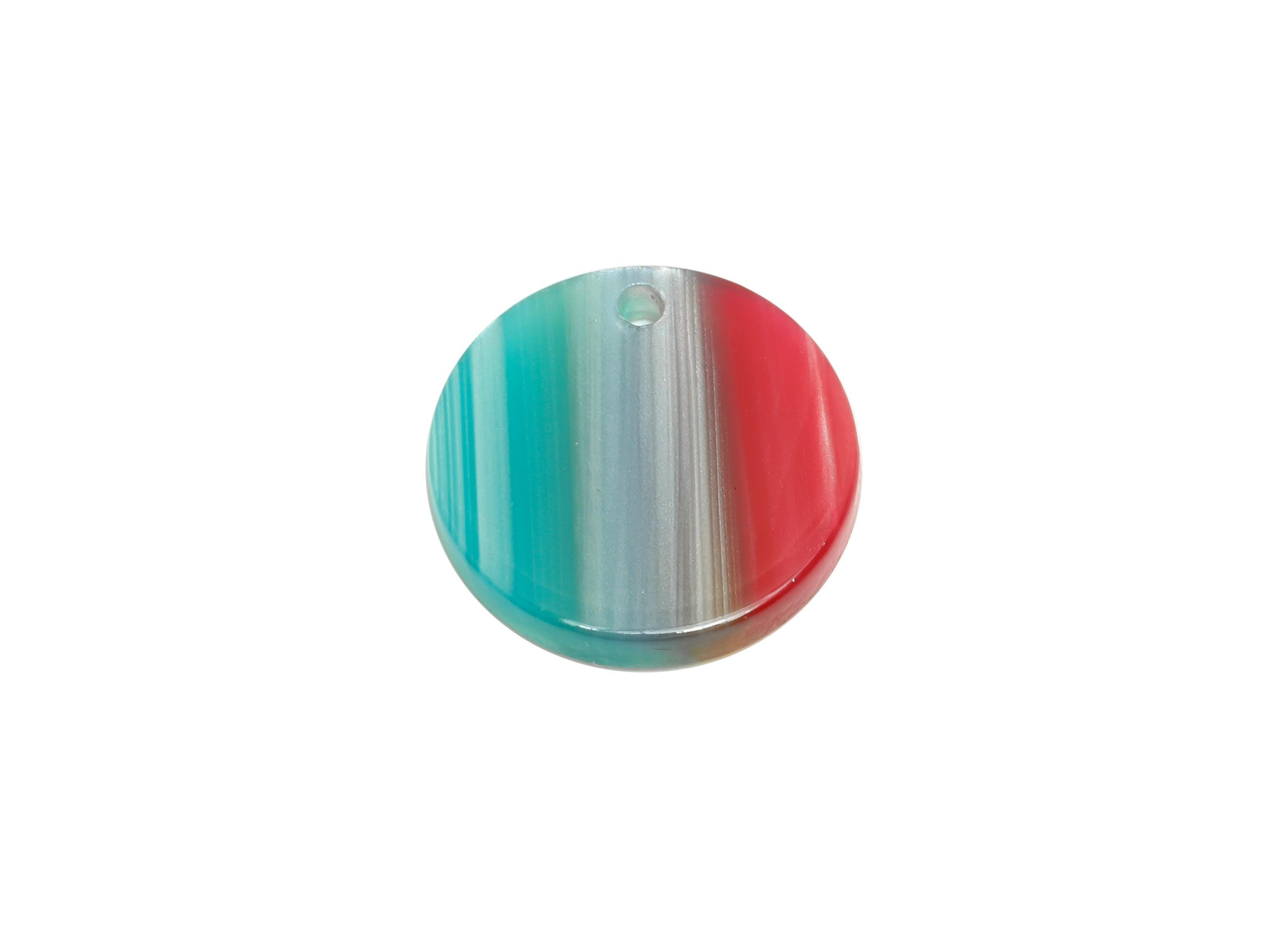 16mm Acetic Earring Charm - Striped Pendant - Rainbow Jewelry Component - Jewelry Making - Summer Color Palette - 16x16x2mm - AC2691-A1076 - DOMEDBAZAAR