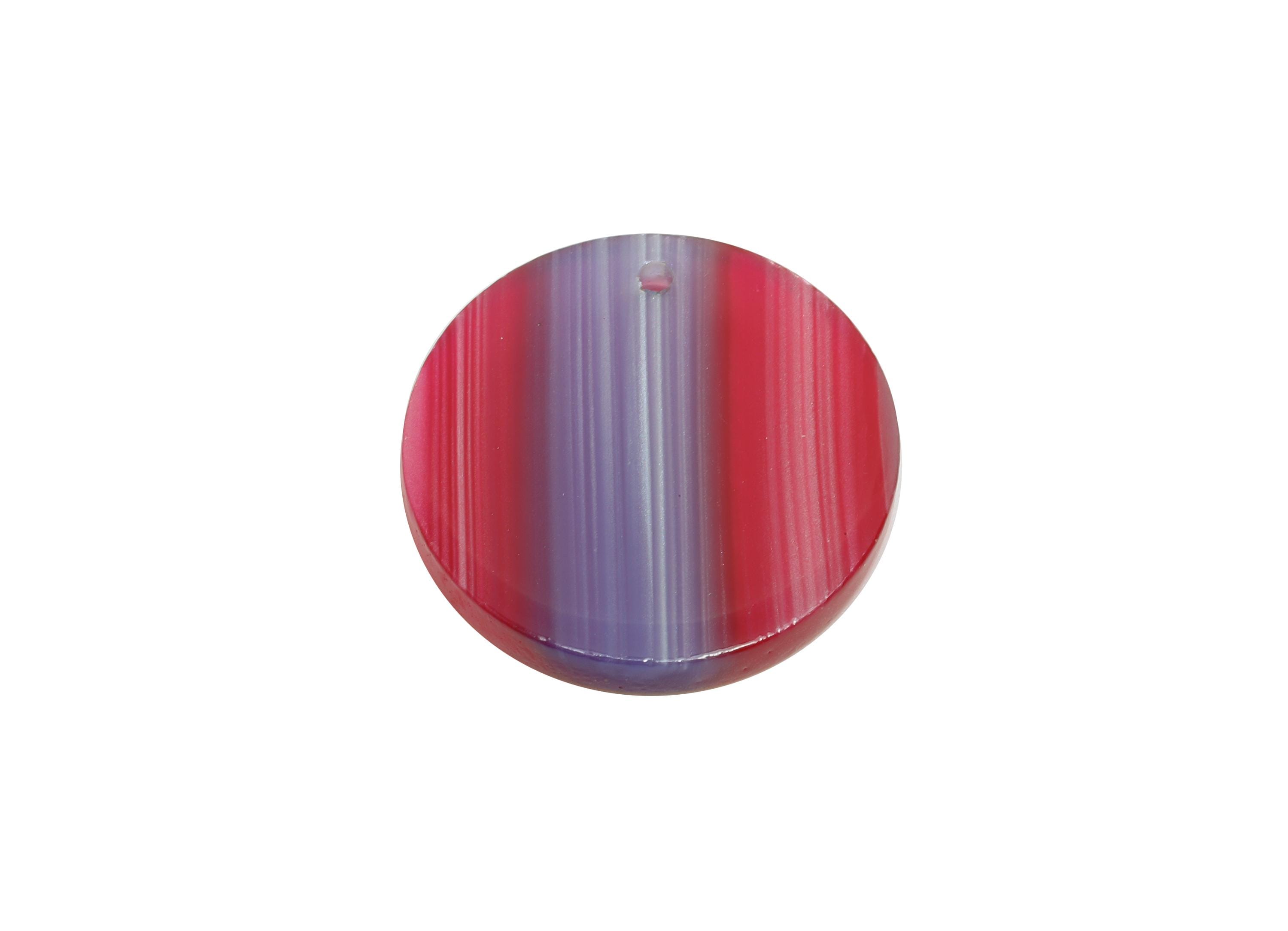 19mm Acetic Earring Charm - Striped Pendant - Rainbow Jewelry Component - DIY Jewelry Making - Summer Color Palette - 19x19x2mm-AC2697-A1076 - DOMEDBAZAAR