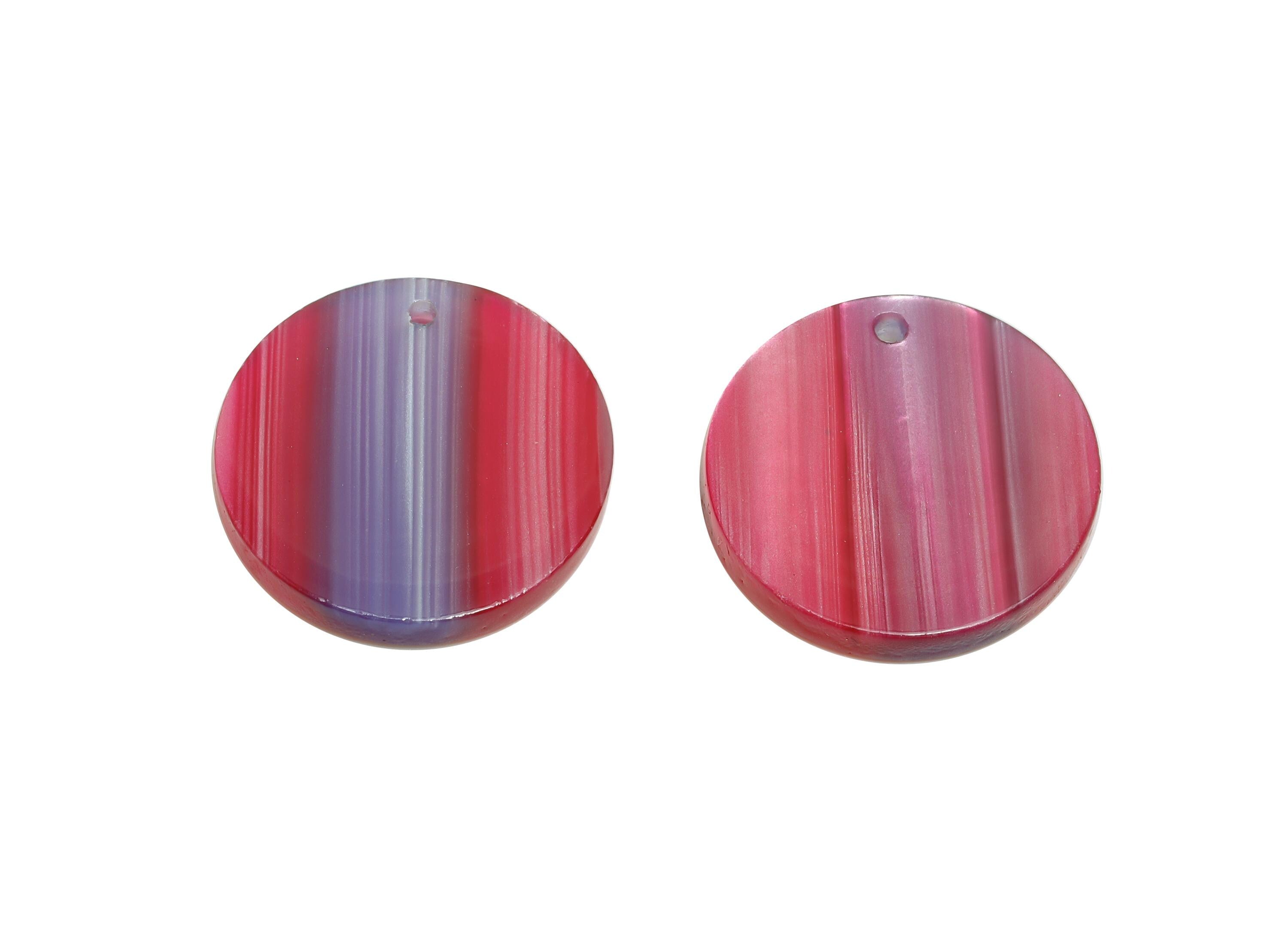 19mm Acetic Earring Charm - Striped Pendant - Rainbow Jewelry Component - DIY Jewelry Making - Summer Color Palette - 19x19x2mm-AC2697-A1076 - DOMEDBAZAAR