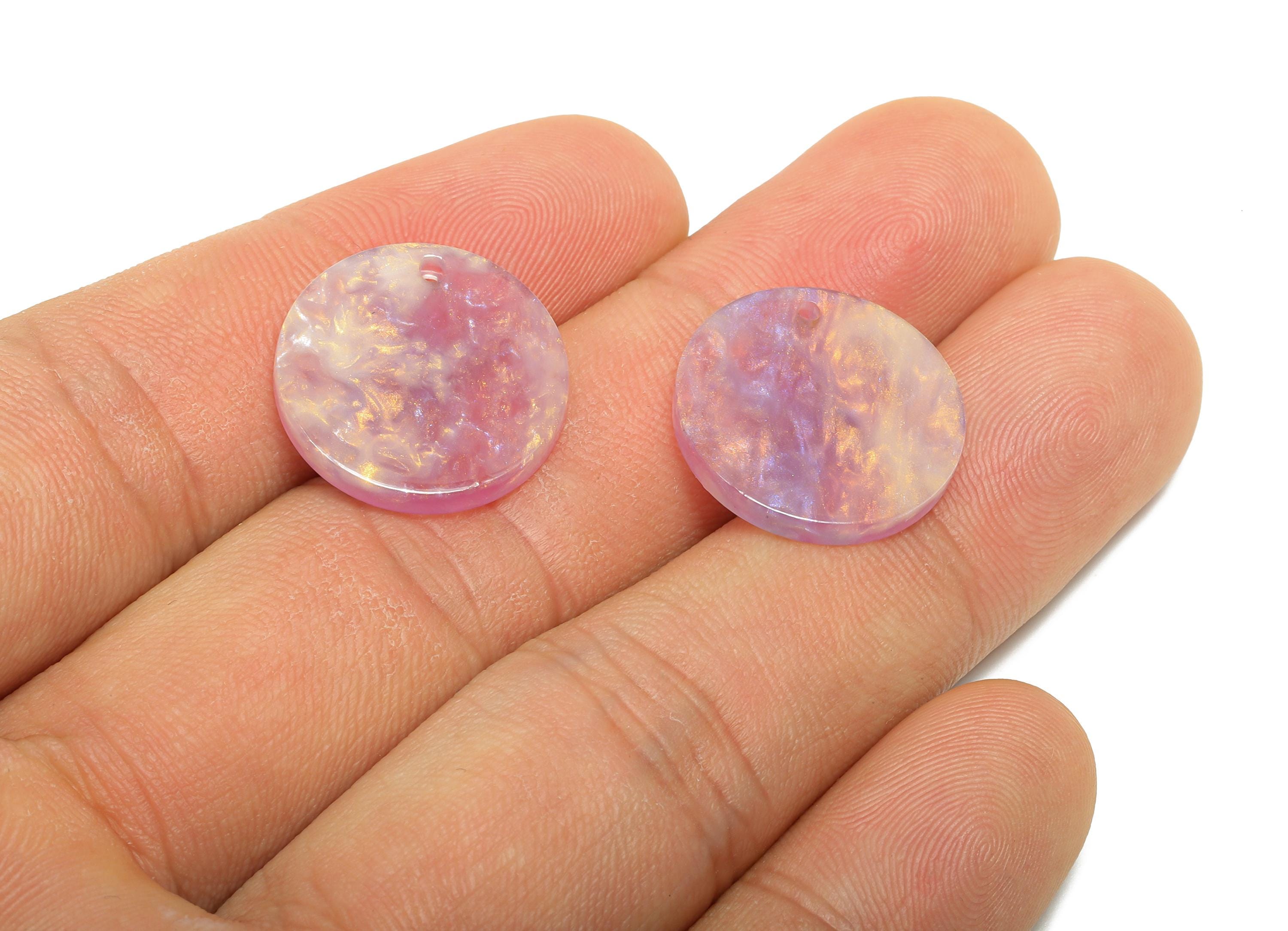 18mm Acetic Summer Earring Charm - Multicolor Round Flat Pendant - Handmade Craft Supply - Boho Jewelry Finding - 18x18x2mm - AC2695-A1077 - DOMEDBAZAAR