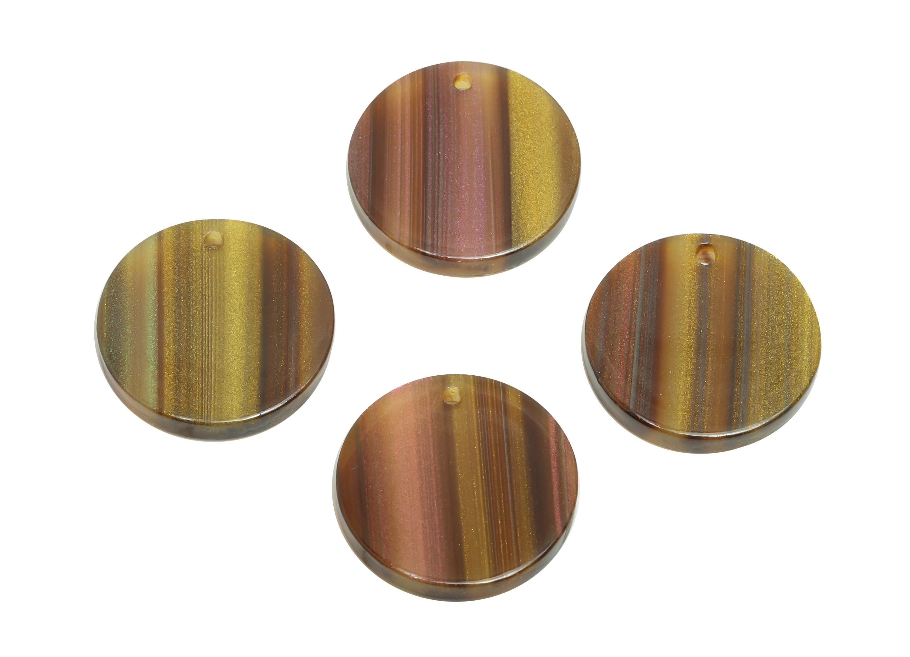 17mm Acetic Earring Charm - Striped Rainbow Jewelry Component - DIY Jewelry Making - Lightweight Craft Pendant - 17x17x2mm-AC2693-A1080 - DOMEDBAZAAR