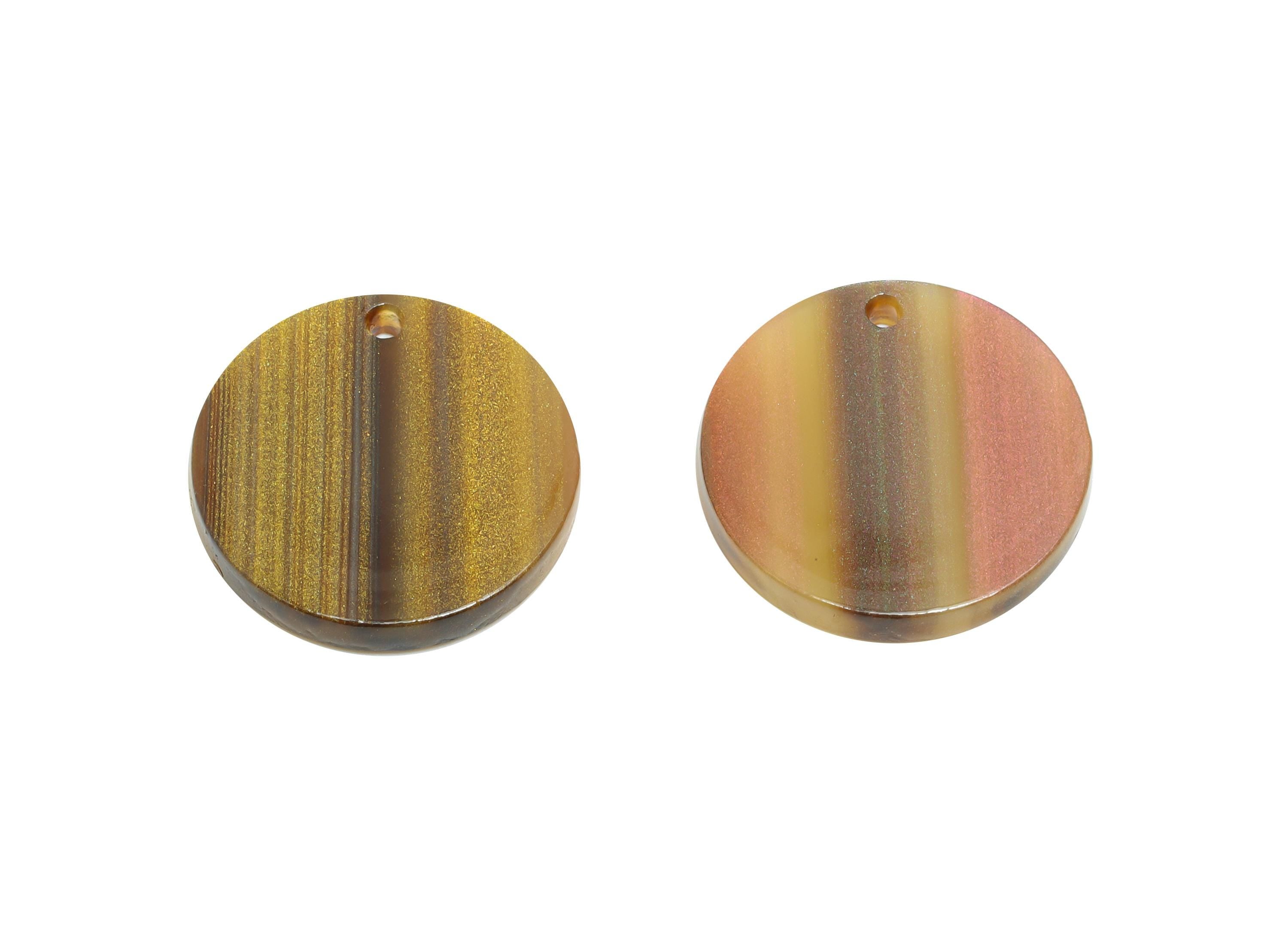 18mm Acetic Earring Charm - Striped Rainbow Jewelry Component - DIY Jewelry Making - Lightweight Craft Pendant - 18x18x2mm - AC2695-A1080 - DOMEDBAZAAR