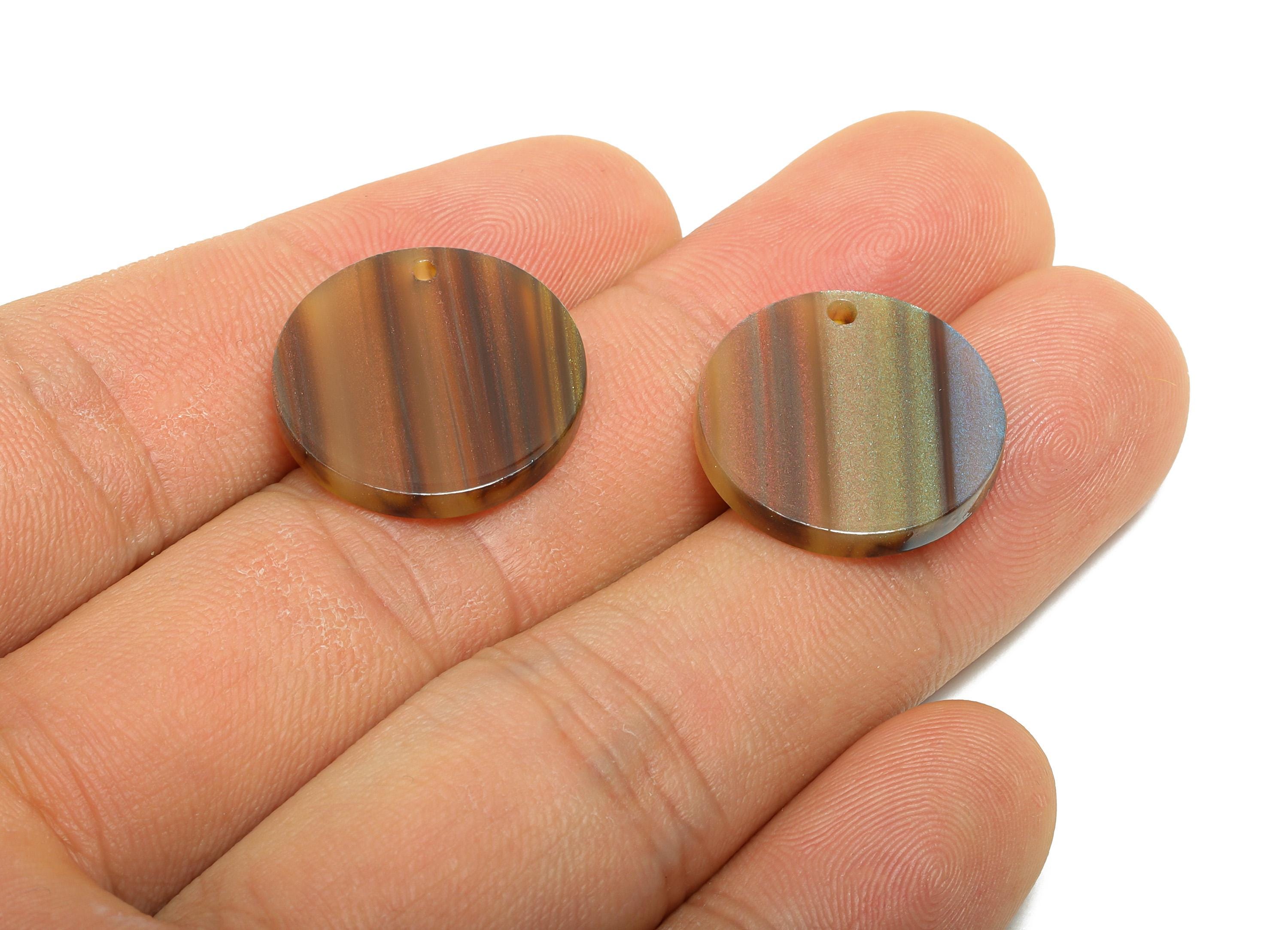 18mm Acetic Earring Charm - Striped Rainbow Jewelry Component - DIY Jewelry Making - Lightweight Craft Pendant - 18x18x2mm - AC2695-A1080 - DOMEDBAZAAR