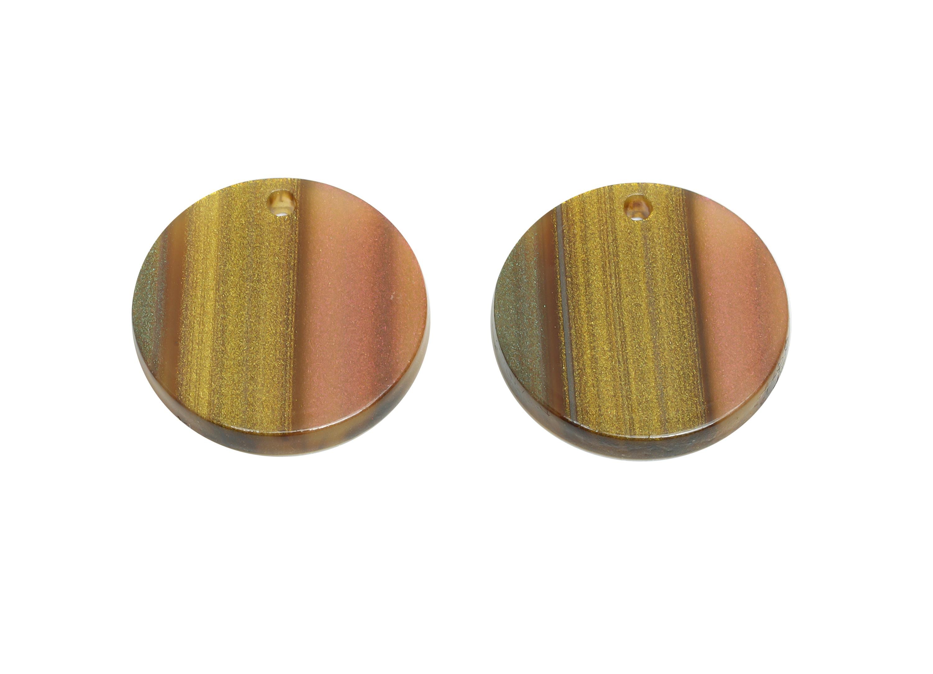 19mm Acetic Earring Charm - Striped Pendant - Rainbow Jewelry Component - DIY Jewelry Making - Summer Color Palette - 19x19x2mm-AC2697-A1080 - DOMEDBAZAAR