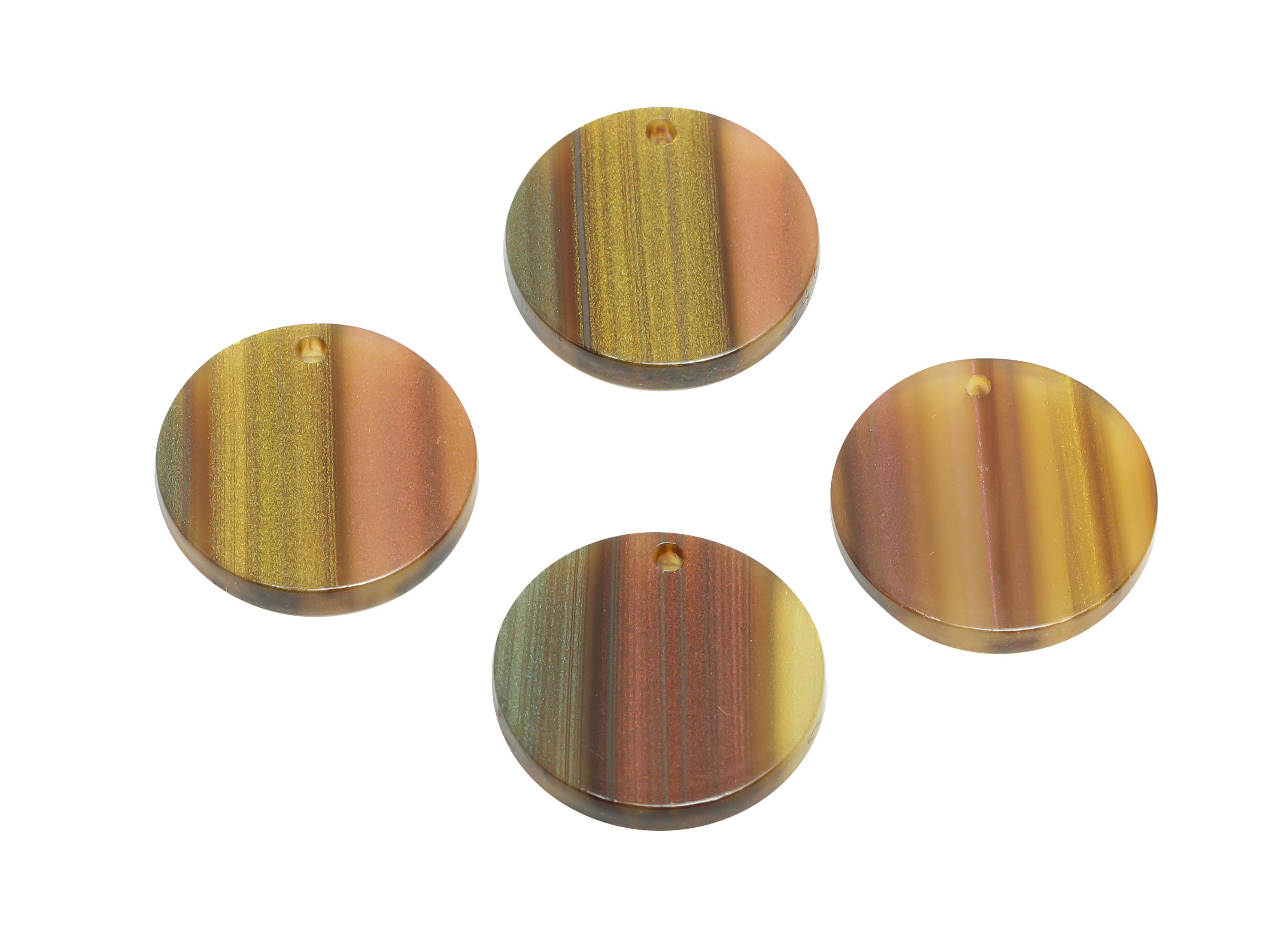 19mm Acetic Earring Charm - Striped Pendant - Rainbow Jewelry Component - DIY Jewelry Making - Summer Color Palette - 19x19x2mm-AC2697-A1080 - DOMEDBAZAAR