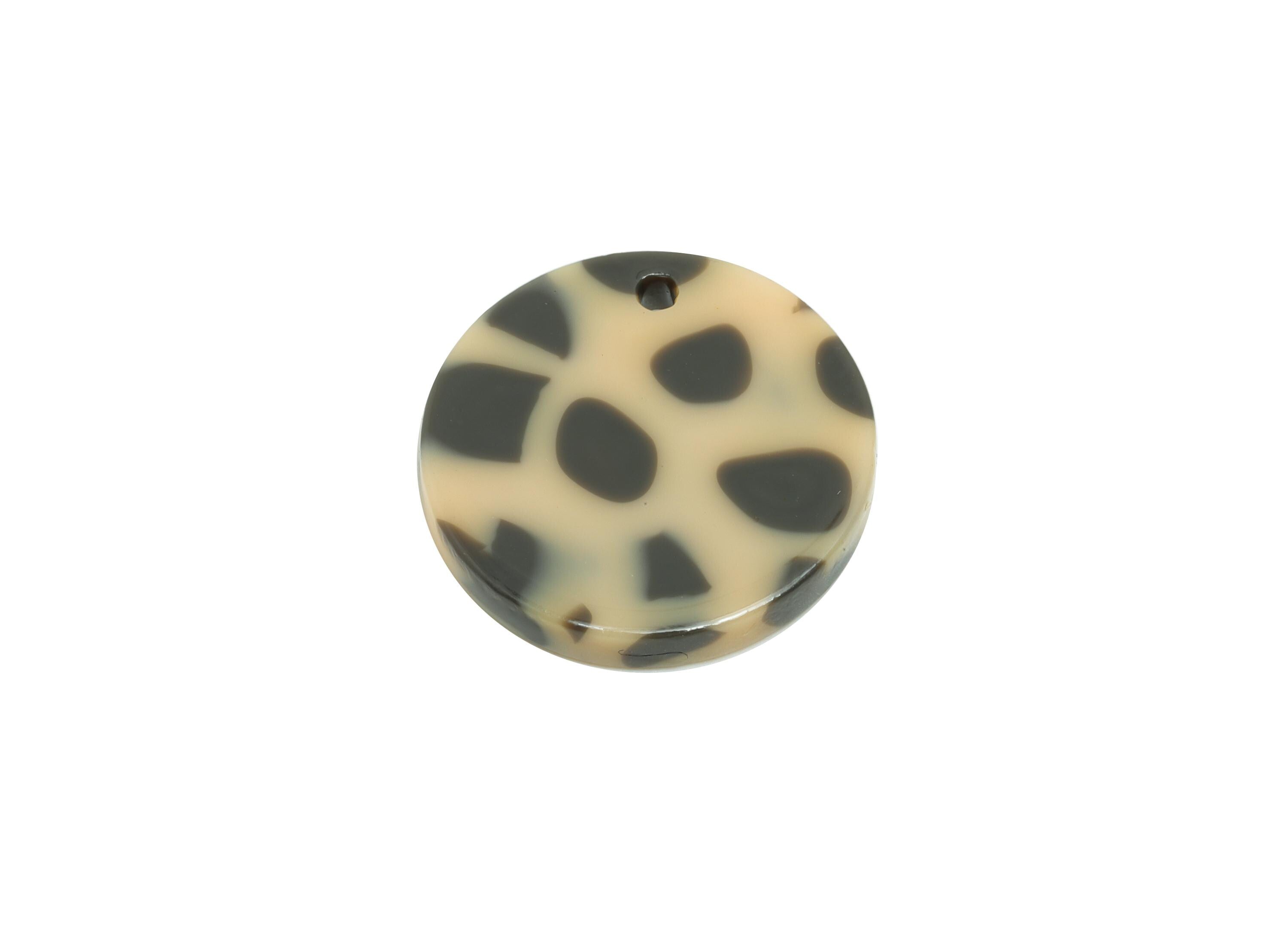 17mm Acetic Tortoiseshell Earring Charm - Multicolor Flat Pendant - Handmade Craft Supply - Boho Jewelry Finding - 17.6x17x2mm -AC2693-A1081 - DOMEDBAZAAR
