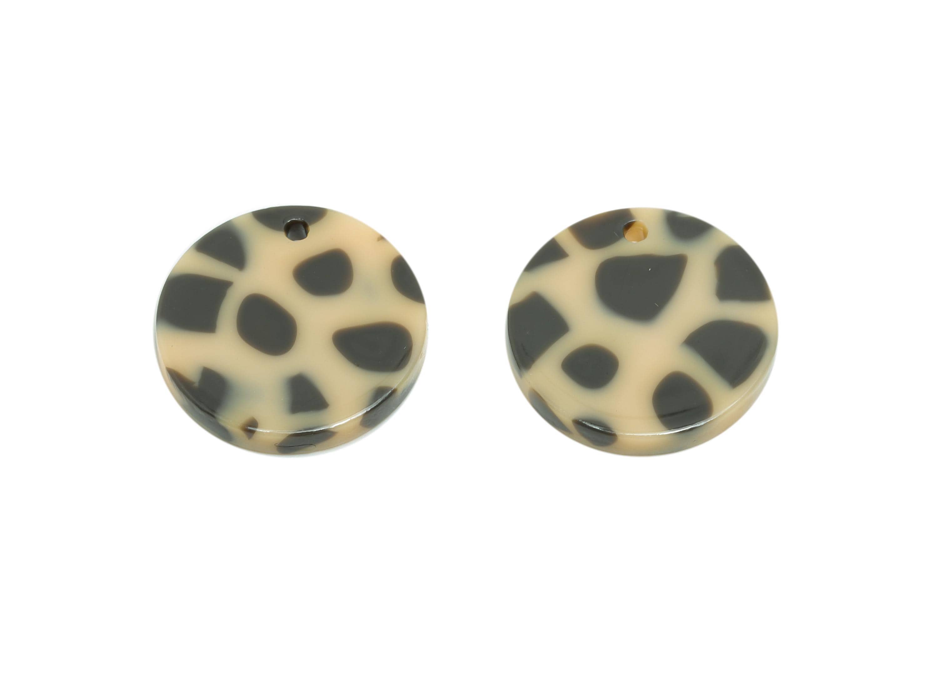 17mm Acetic Tortoiseshell Earring Charm - Multicolor Flat Pendant - Handmade Craft Supply - Boho Jewelry Finding - 17.6x17x2mm -AC2693-A1081 - DOMEDBAZAAR