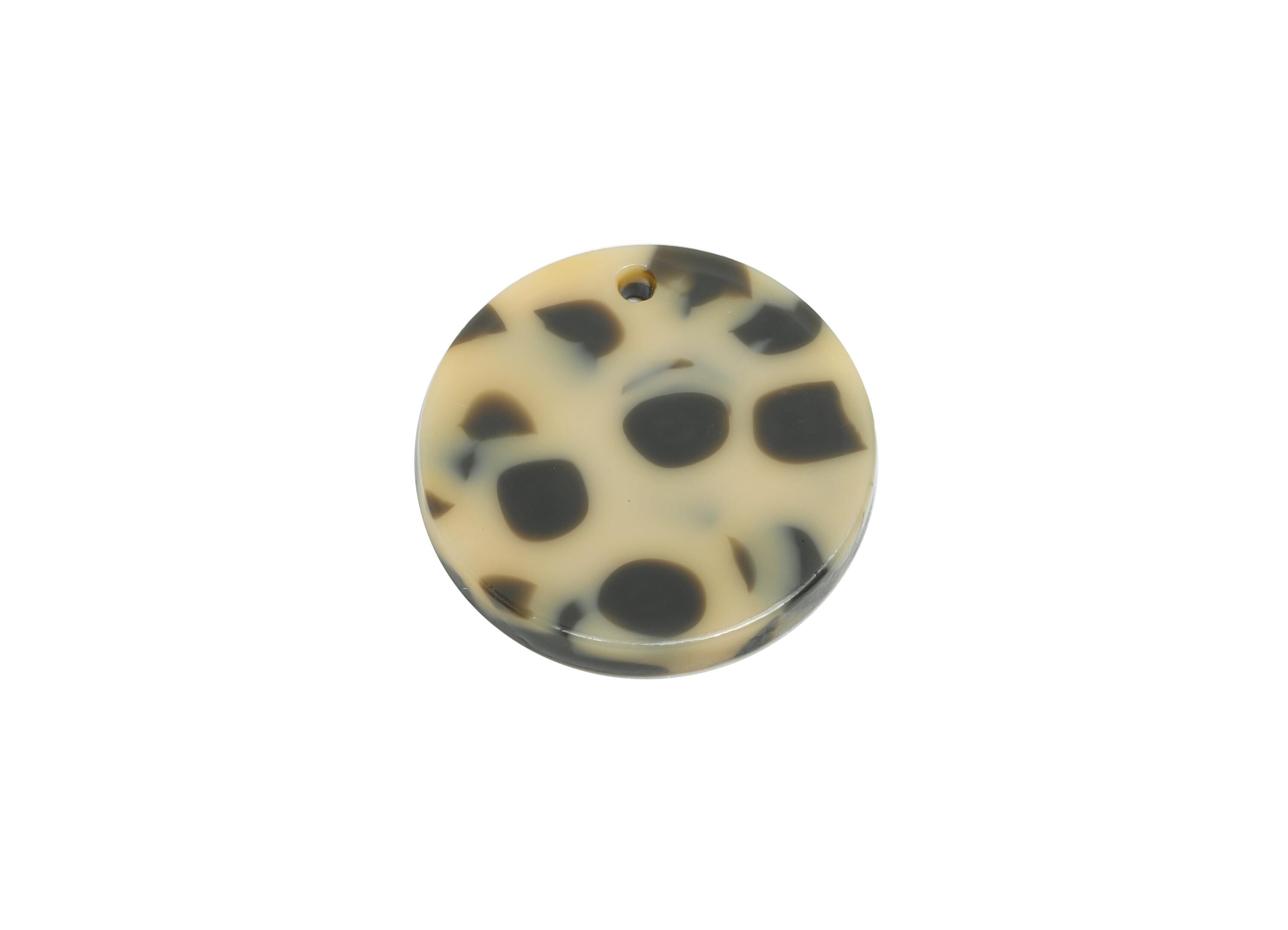 19mm Acetic Tortoiseshell Earring Charm - Round Flat Jewelry Component - Modern Boho Pendant - DIY Jewelry Making - 19x19x2mm - AC2697-A1081 - DOMEDBAZAAR