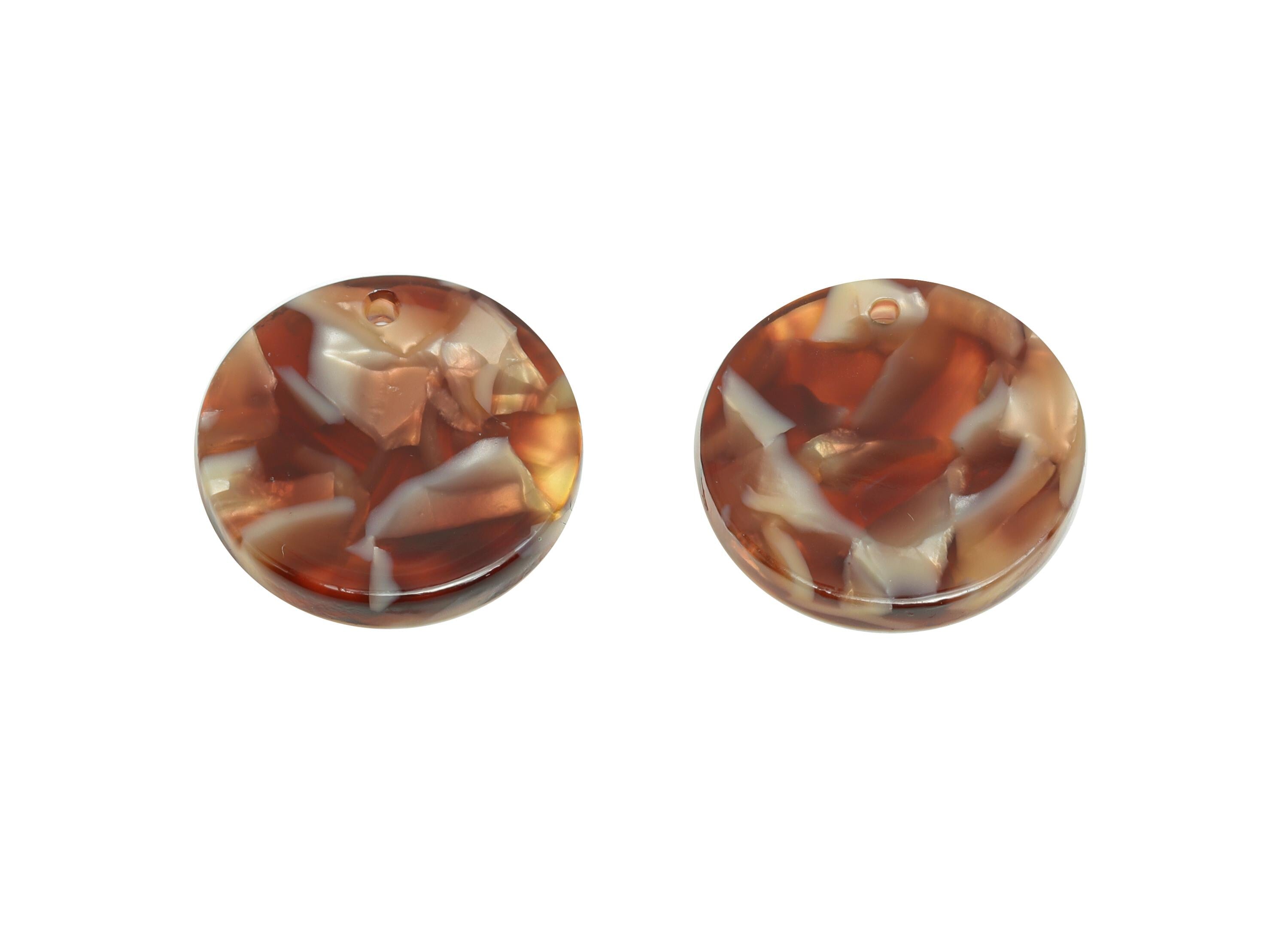 17mm Acetic Round Earring Charm - Lightweight Craft Pendant - Handmade Craft Supply - Boho Jewelry Finding - 17.66x17x2mm - AC2693-A1087 - DOMEDBAZAAR