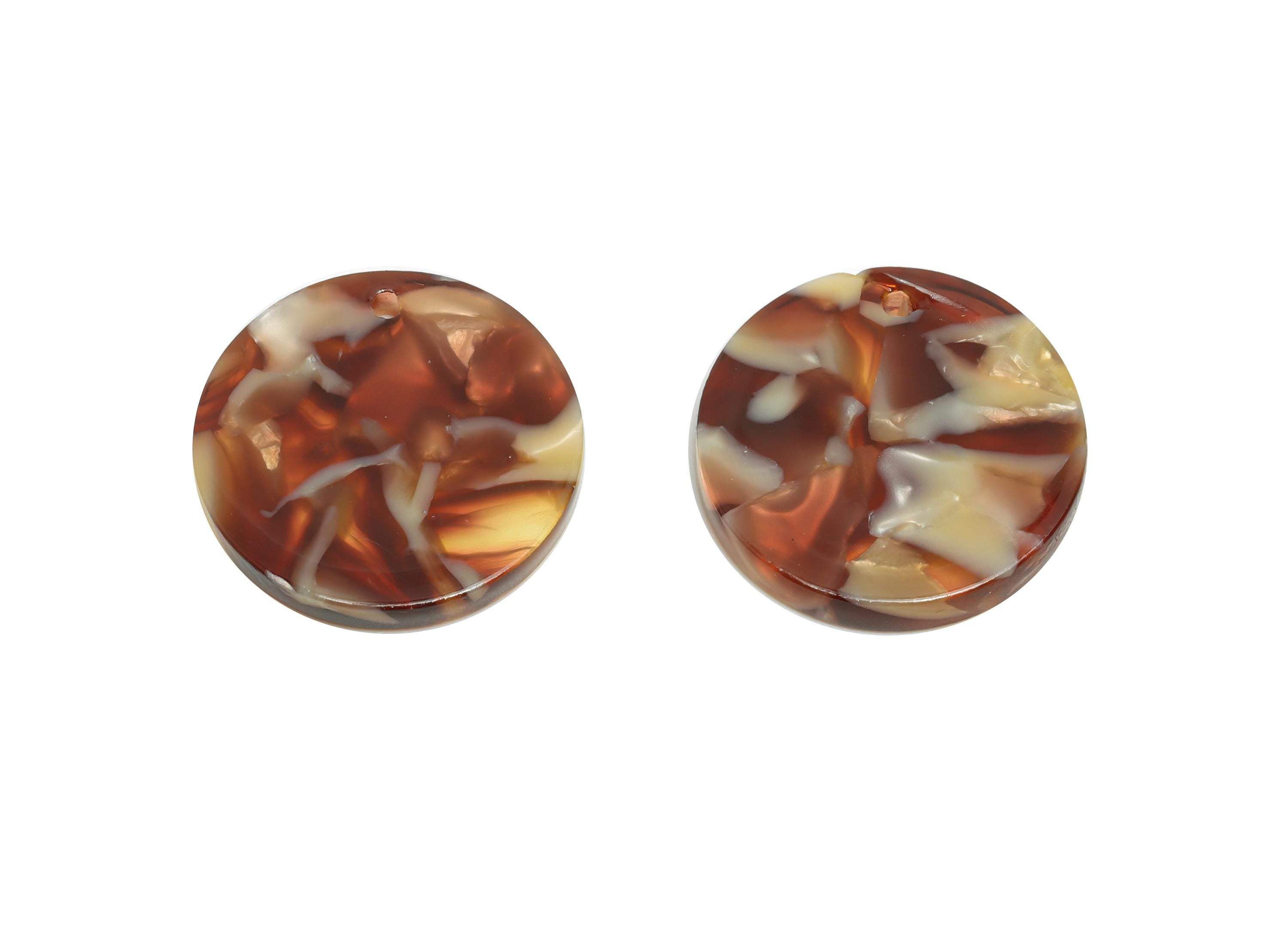 18mm Acetic Round Earring Charm - Lightweight Jewelry Piece - Handmade Craft Supply - Geometry Boho Jewelry Finding - 18x18x2mm-AC2695-A1087 - DOMEDBAZAAR
