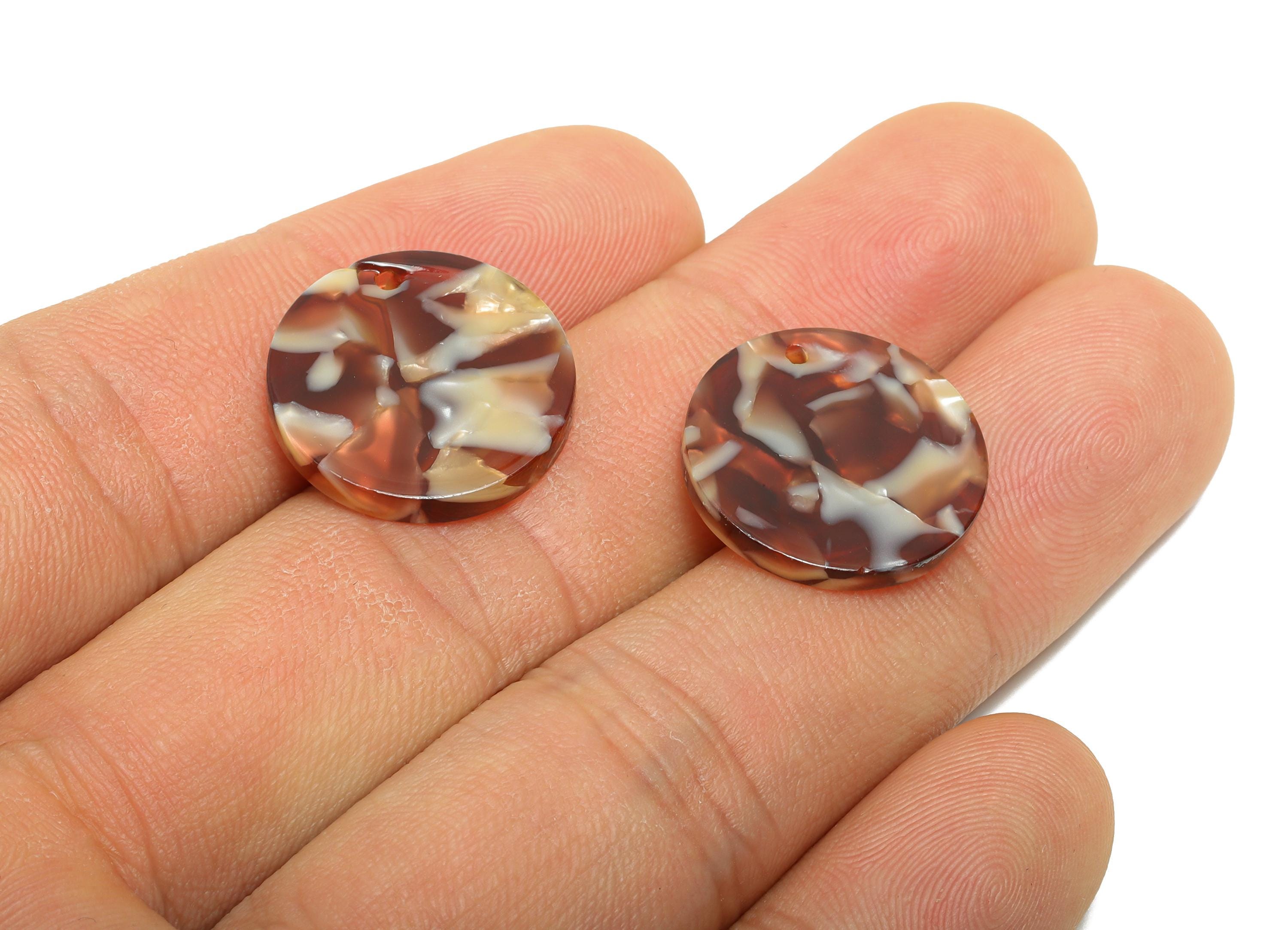 18mm Acetic Round Earring Charm - Lightweight Jewelry Piece - Handmade Craft Supply - Geometry Boho Jewelry Finding - 18x18x2mm-AC2695-A1087 - DOMEDBAZAAR