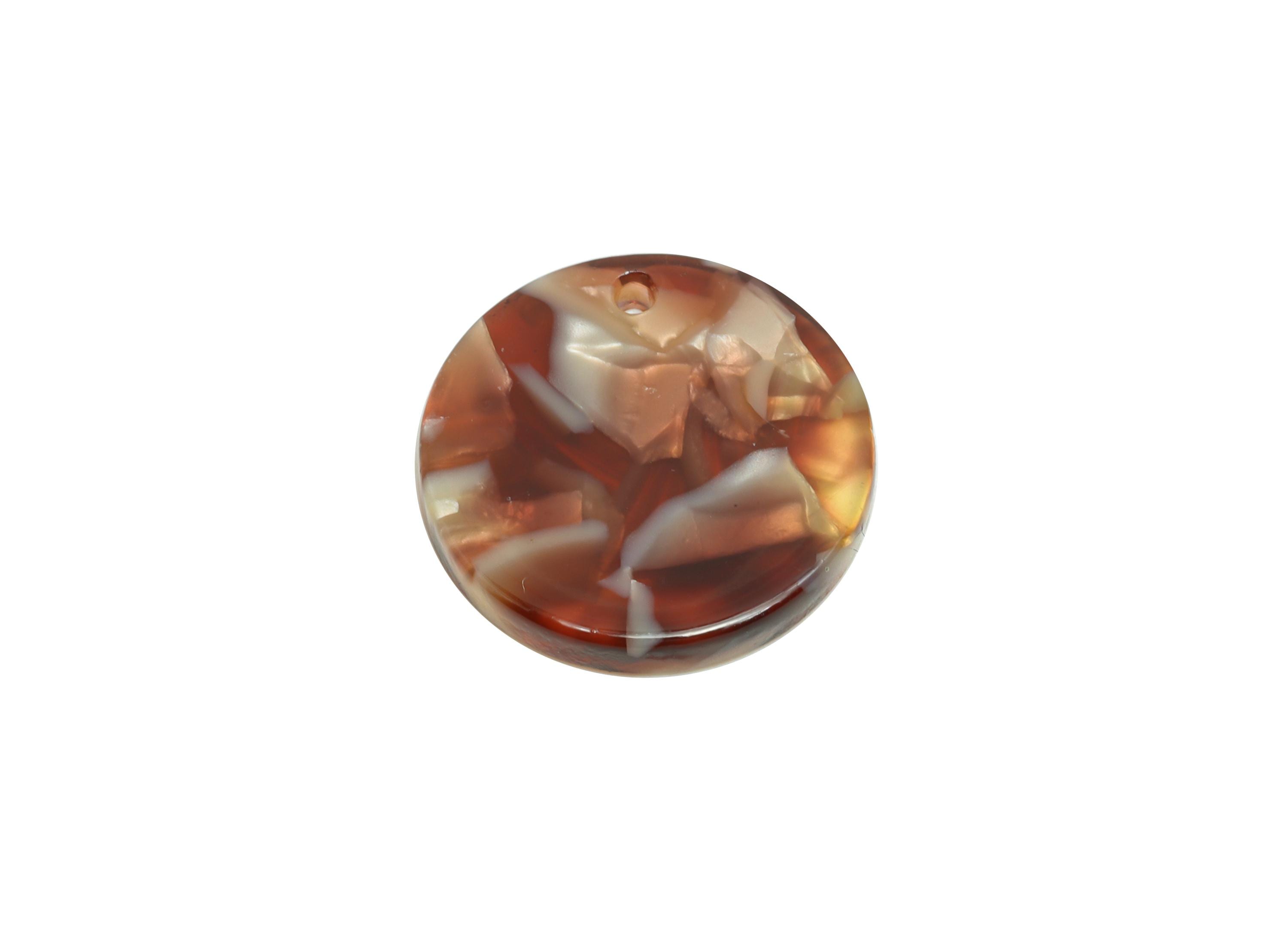 17mm Acetic Round Earring Charm - Lightweight Craft Pendant - Handmade Craft Supply - Boho Jewelry Finding - 17.66x17x2mm - AC2693-A1087 - DOMEDBAZAAR