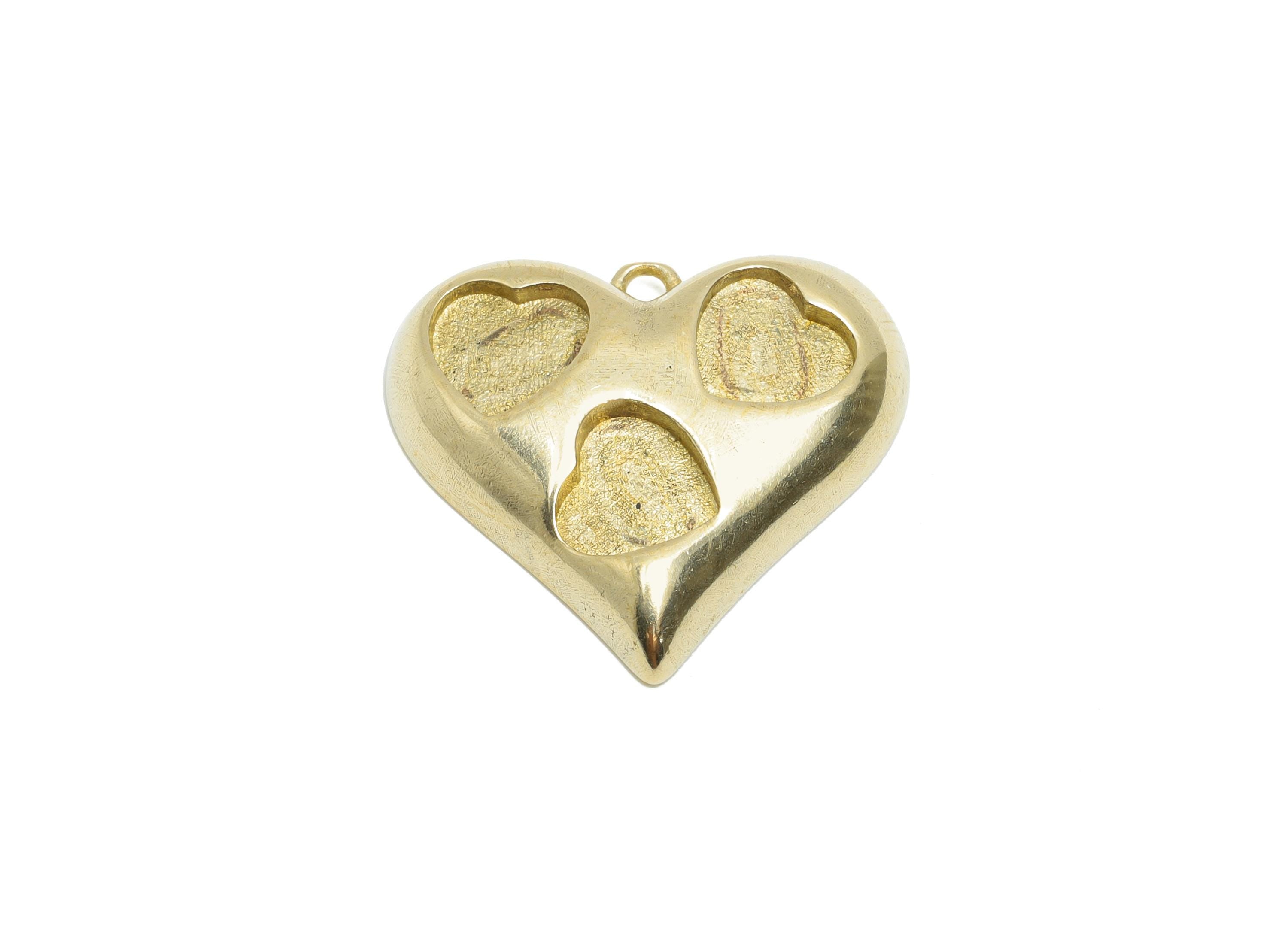 Raw Brass Heart Pendant - Elegant Love Pendant for Necklace - Heart Enamel Setting Pendant - Jewelry Findings - 19.4x17.4x3.7mm - PP11474