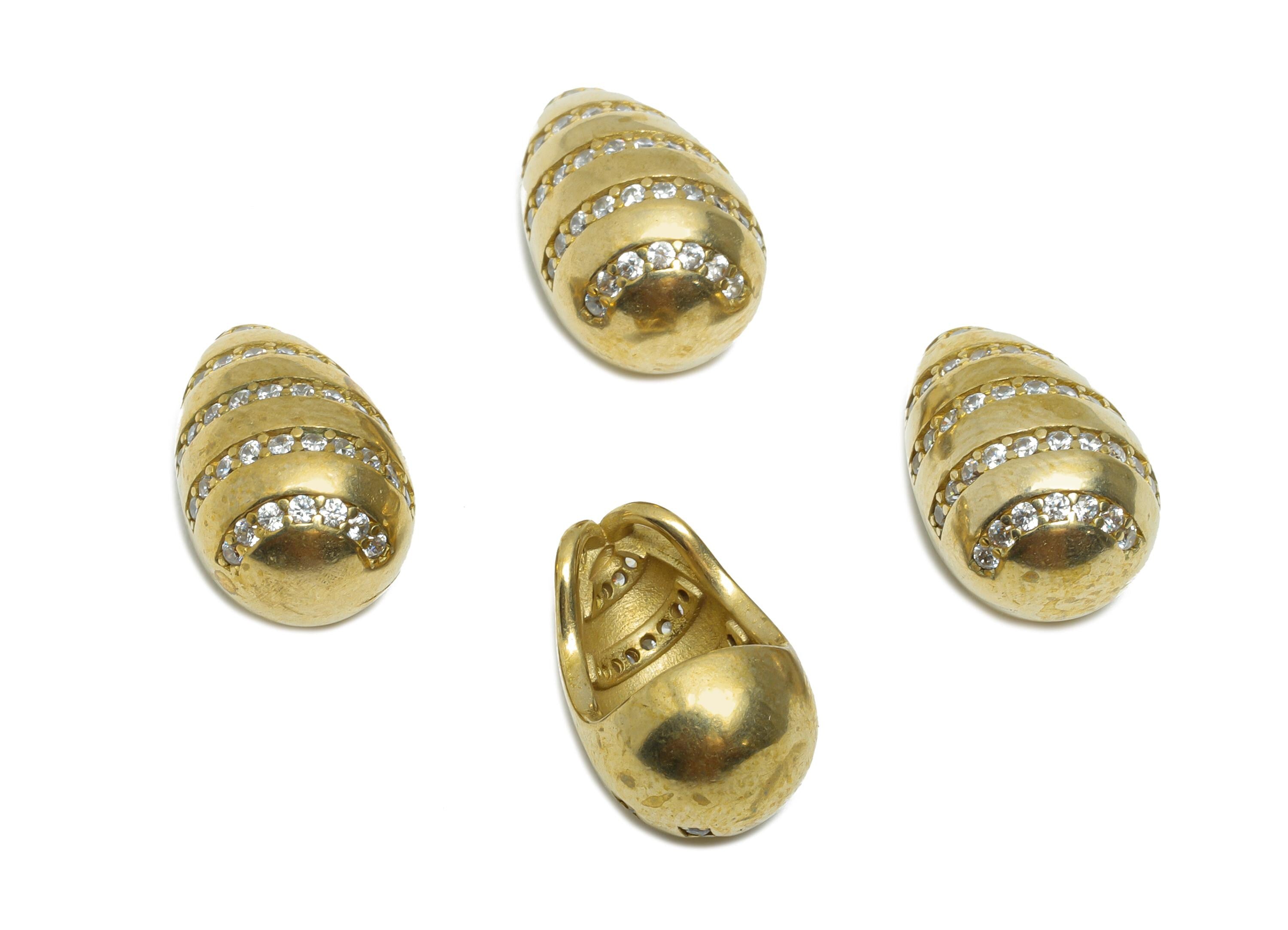 Brass CZ Teardrop Pendant - Brass Rhinestone Drop Charm For Necklace - Cubic Zircon Modern Jewelry -Geometry Pendant - 15x9x9.6mm - PP11460 - DOMEDBAZAAR