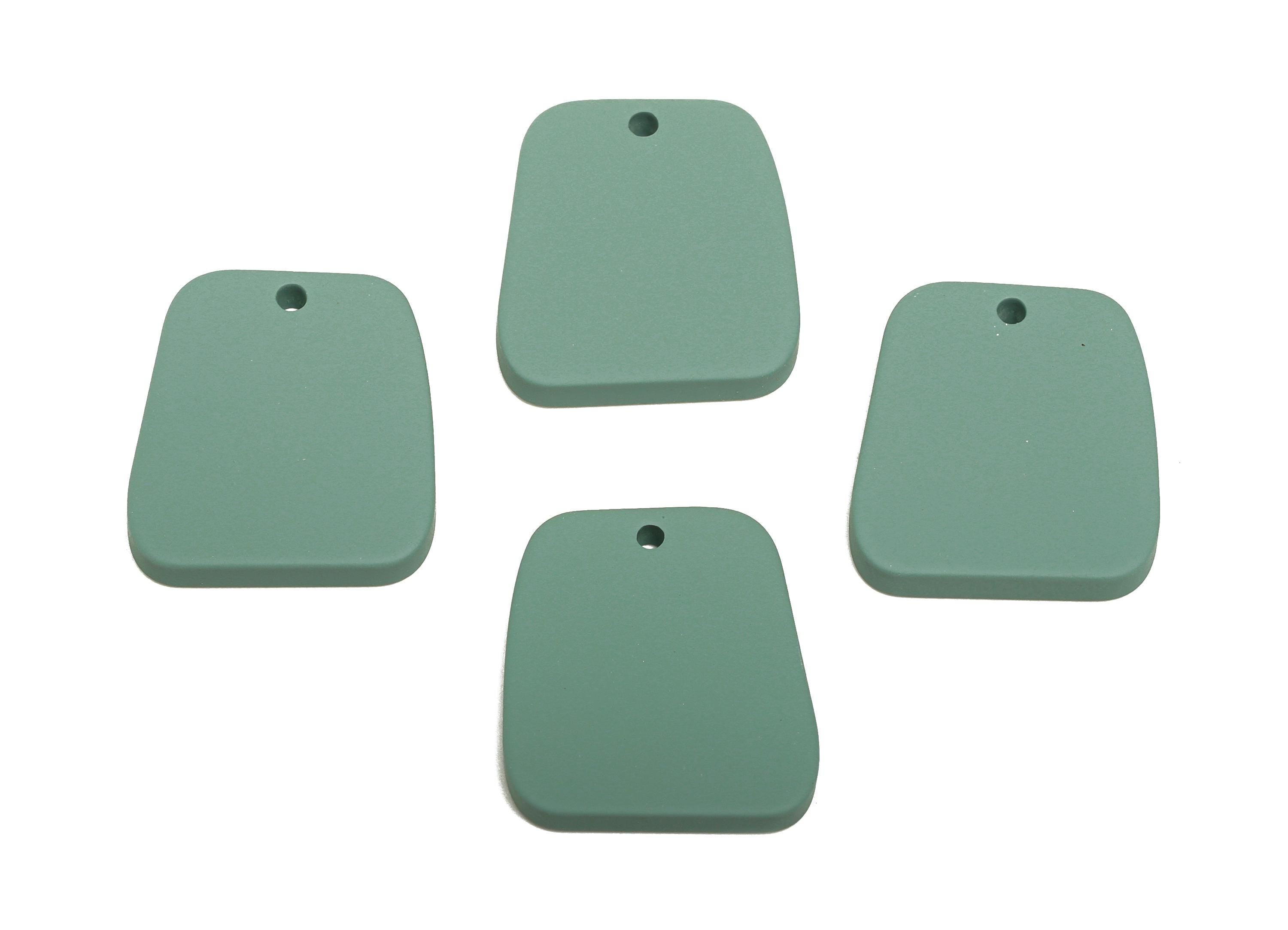 Acrylic Olive Green Trapezoid Charm - Matte Geometry Charm - DIY Lightweight Flat Craft Piece - Color Code:A1063 - 20x18x2mm-AC3669-A1063 - DOMEDBAZAAR