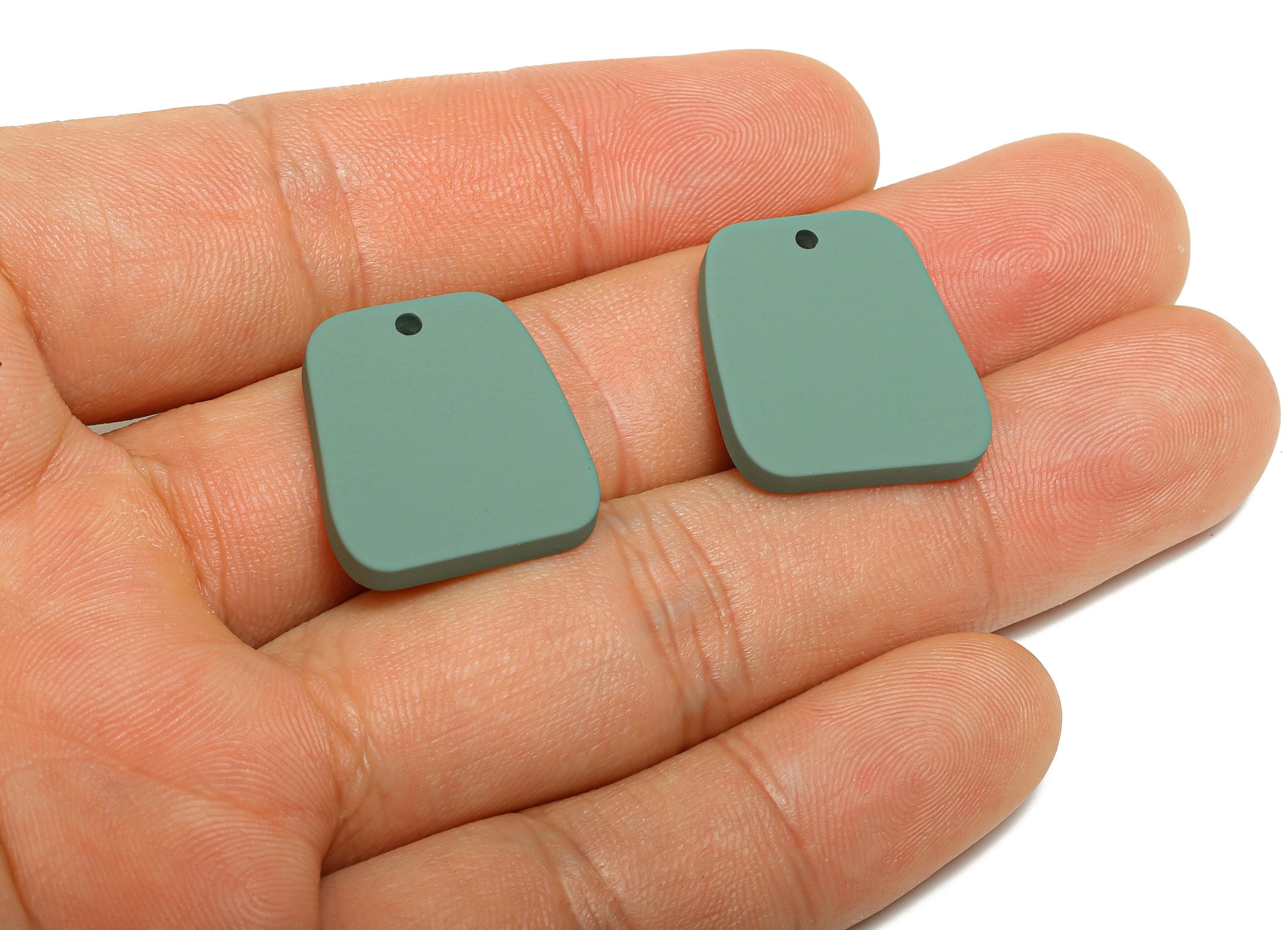 Acrylic Olive Green Trapezoid Charm - Matte Geometry Charm - DIY Lightweight Flat Craft Piece - Color Code:A1063 - 20x18x2mm-AC3669-A1063 - DOMEDBAZAAR