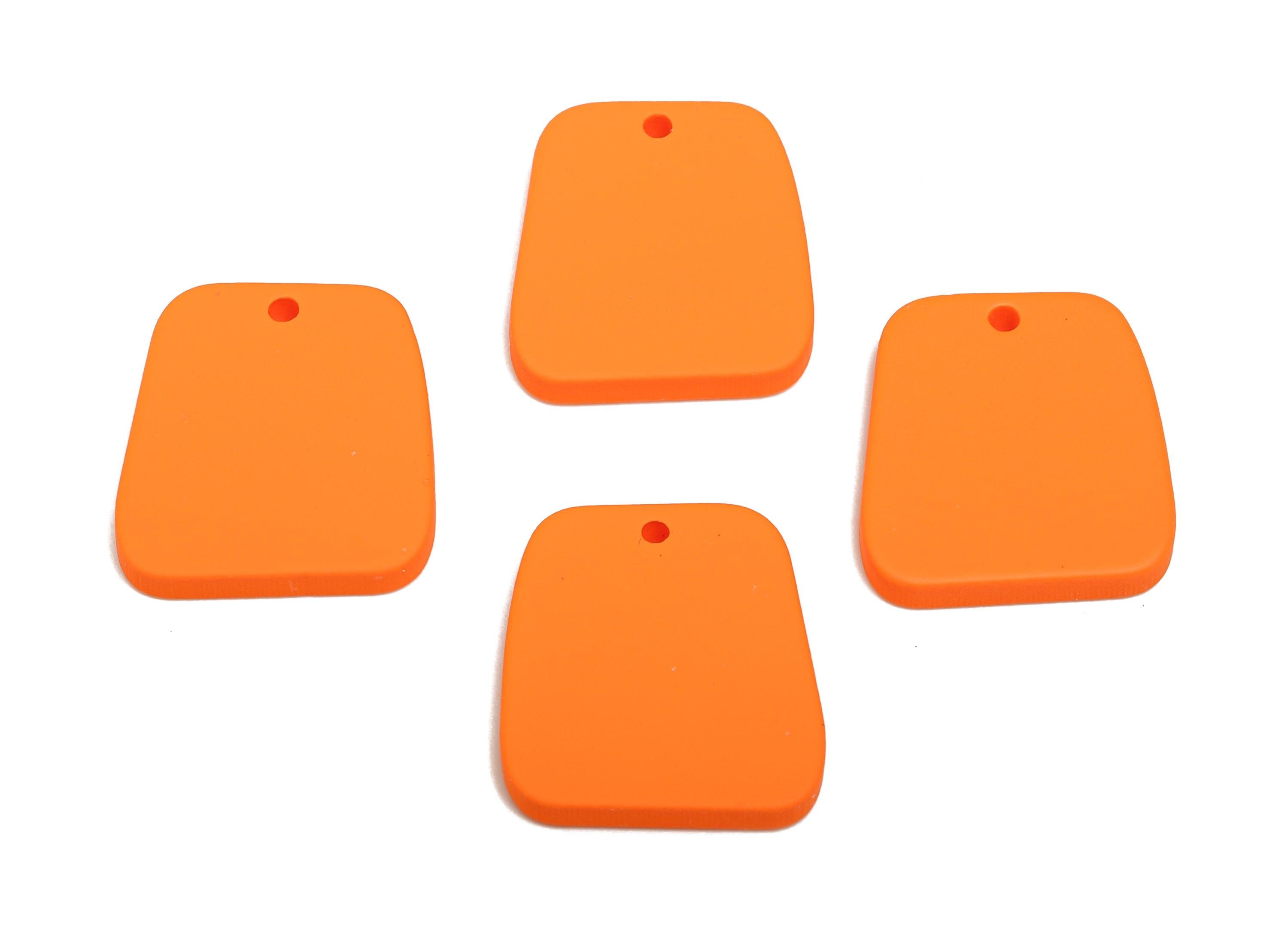 Acrylic Orange Trapezoid Charm - Matte Modern Geometry Charm - DIY Lightweight Flat Craft Piece - Color Code:A1056 - 20x18x2mm-AC3669-A1056 - DOMEDBAZAAR