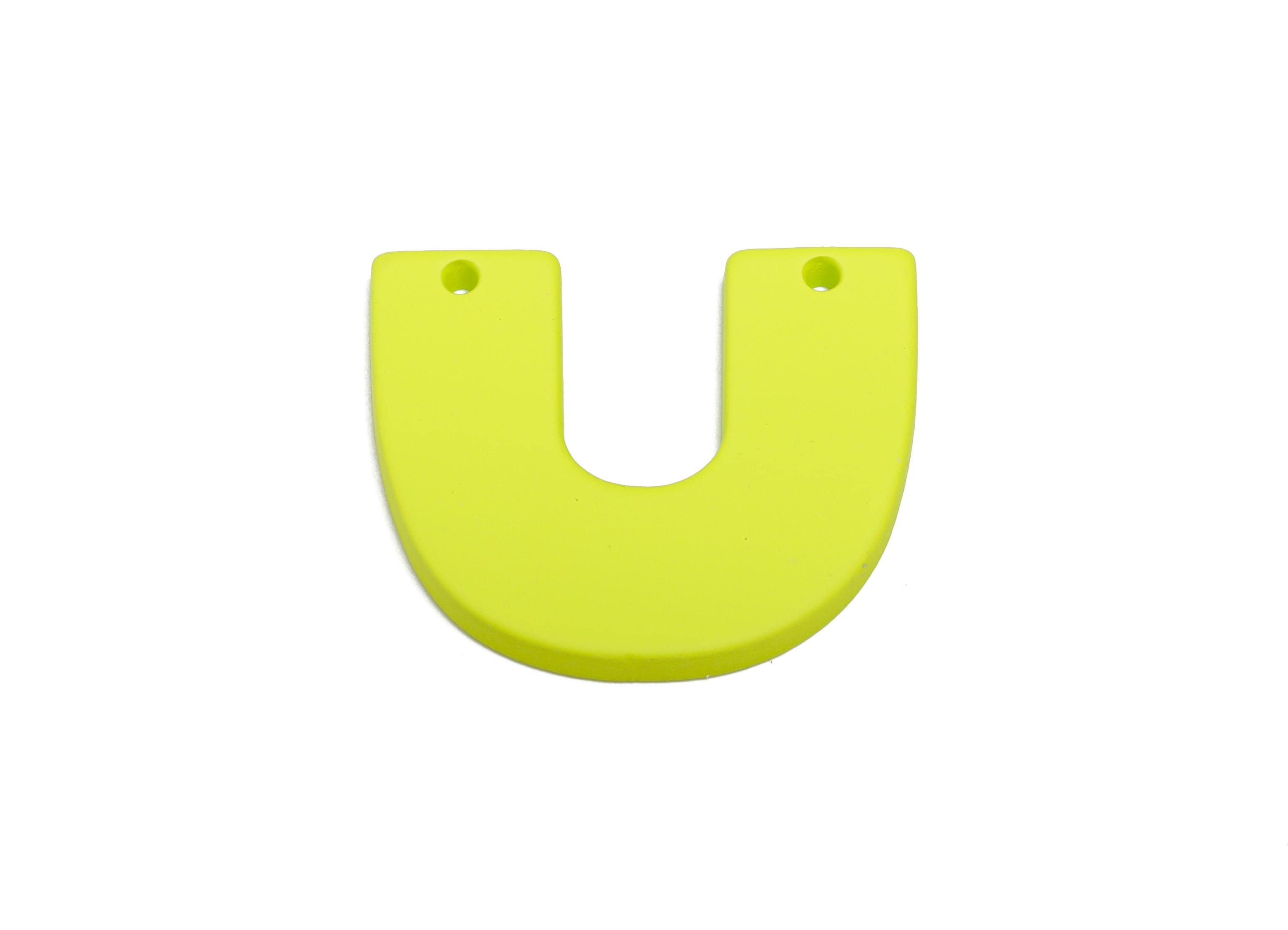 Acrylic U Shape Earring Connector - Matte Green Horseshoe Charms - 2 Holes Geometric Jewelry - Color Code: A1058 - 30x26x3mm - AC3676-A1058 - DOMEDBAZAAR