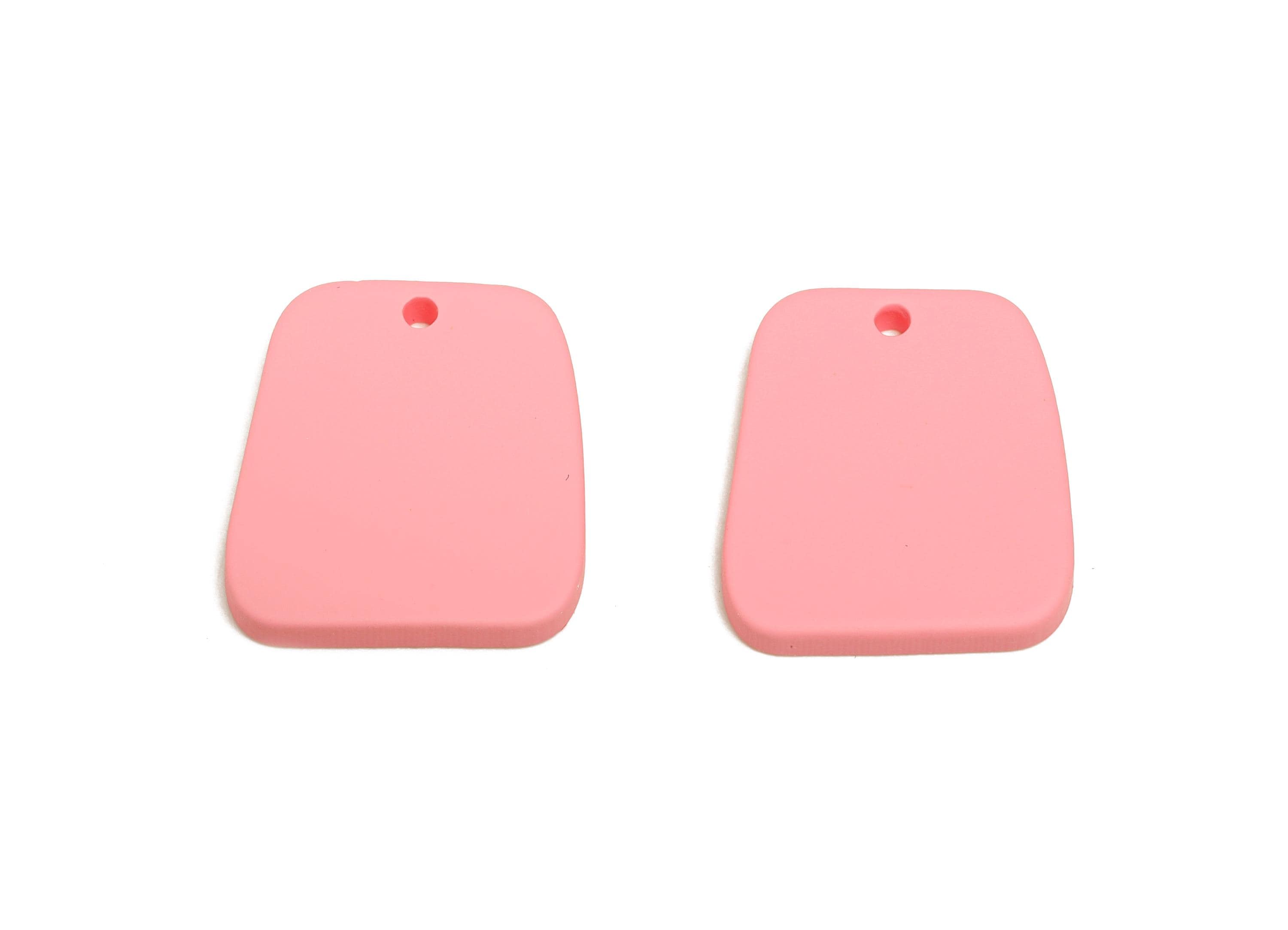 Acrylic Pink Trapezoid Charm - Matte Modern Geometry Charm - DIY Lightweight Flat Craft Piece - Color Code:A1065 - 20x18x2mm-AC3669-A1065 - DOMEDBAZAAR