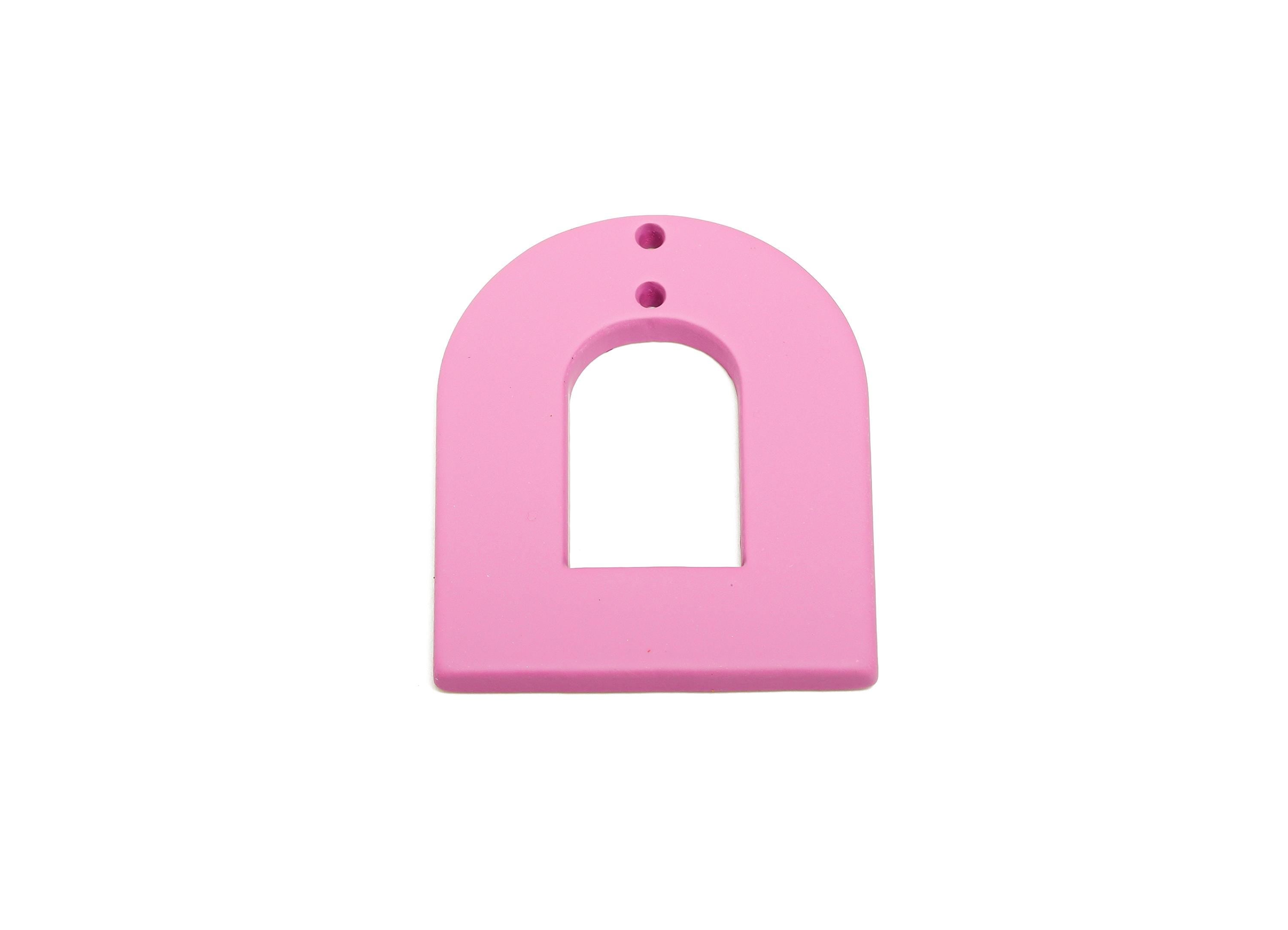 Acrylic Matte Archway Connector- Modern Geometric Jewelry Component - Abstract Arch Drop Charm - Color Code:A1060 - 38x31x3mm-AC3673-A1060 - DOMEDBAZAAR