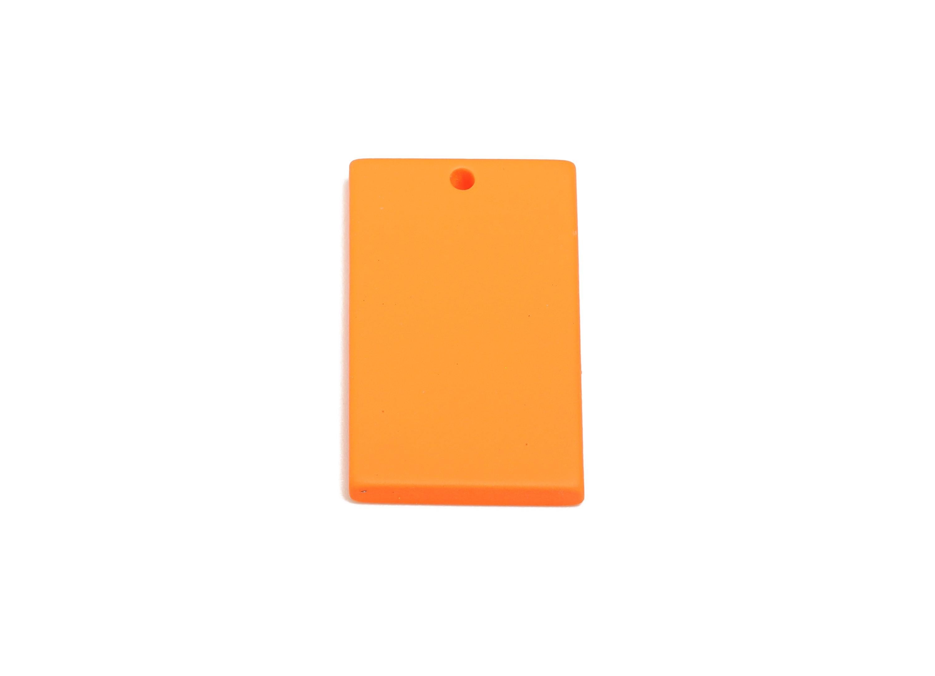Acrylic Rectangle Earring Charm - Matte Orange Rectangle Geometric Pendant - Jewelry Making - Color Code:A1056 - 29.7x15.8x3mm -AC3677-A1056 - DOMEDBAZAAR