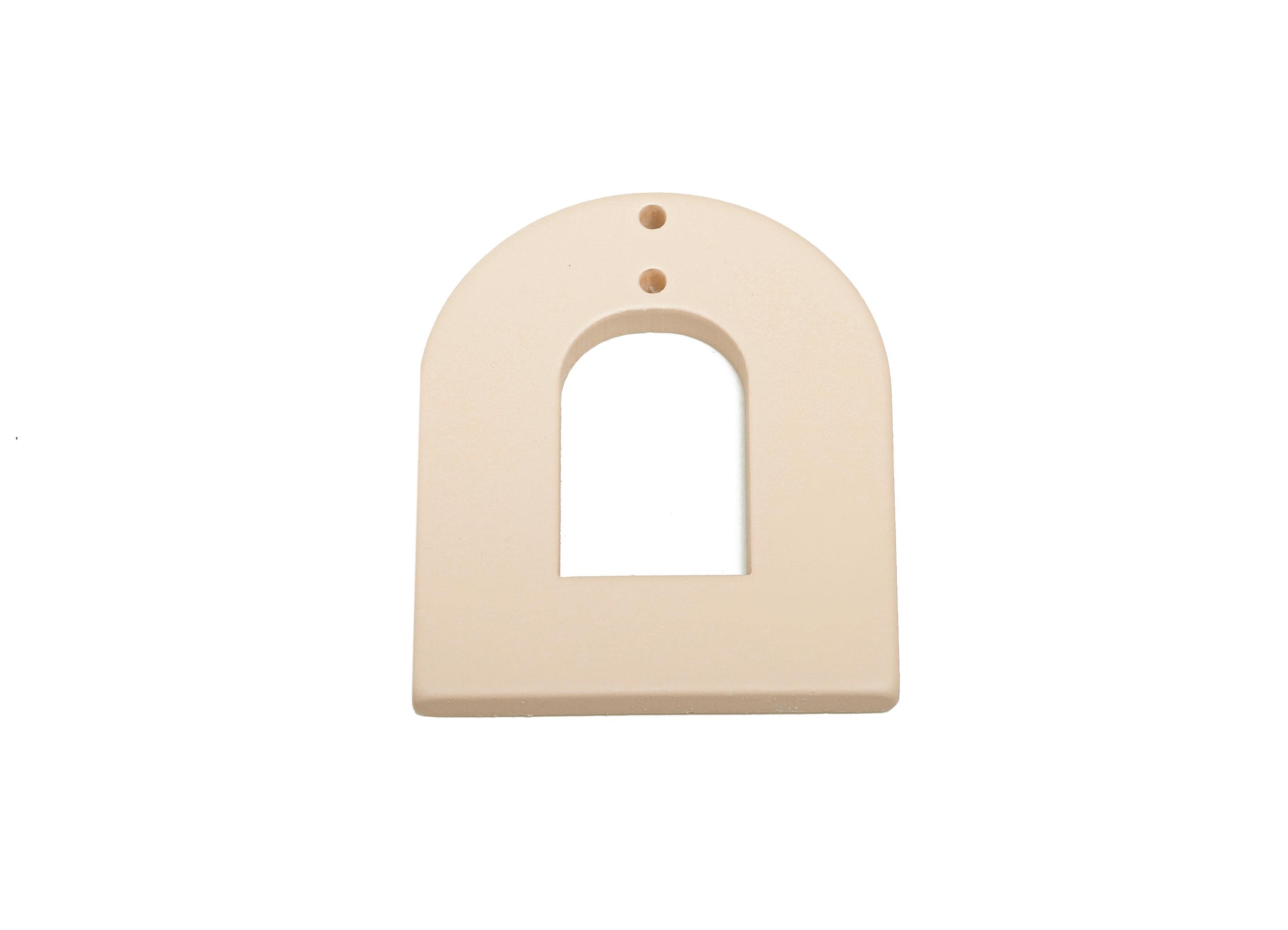 Acrylic Matte Archway Connector - Beige Modern Geometric Jewelry - Abstract Arch Drop Charm - Color Code:A1062 -38x31x3mm-AC3673-A1062 - DOMEDBAZAAR