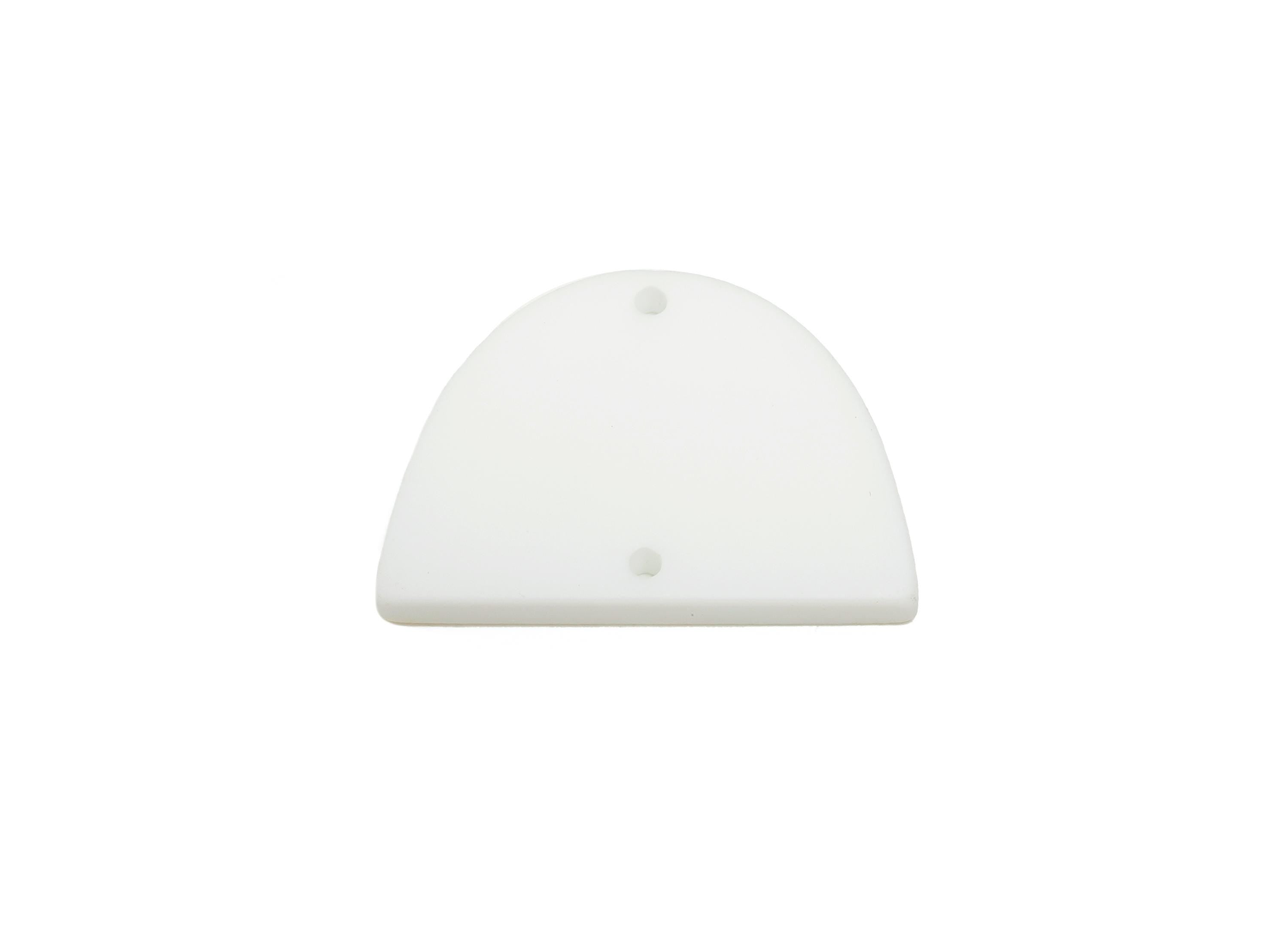 Acrylic Domed Earring Connector - Matte White Half Round Charms - 2 Holes Geometric Jewelry - Color Code: A1053 - 27.7x19x3mm - AC3660-A1053 - DOMEDBAZAAR
