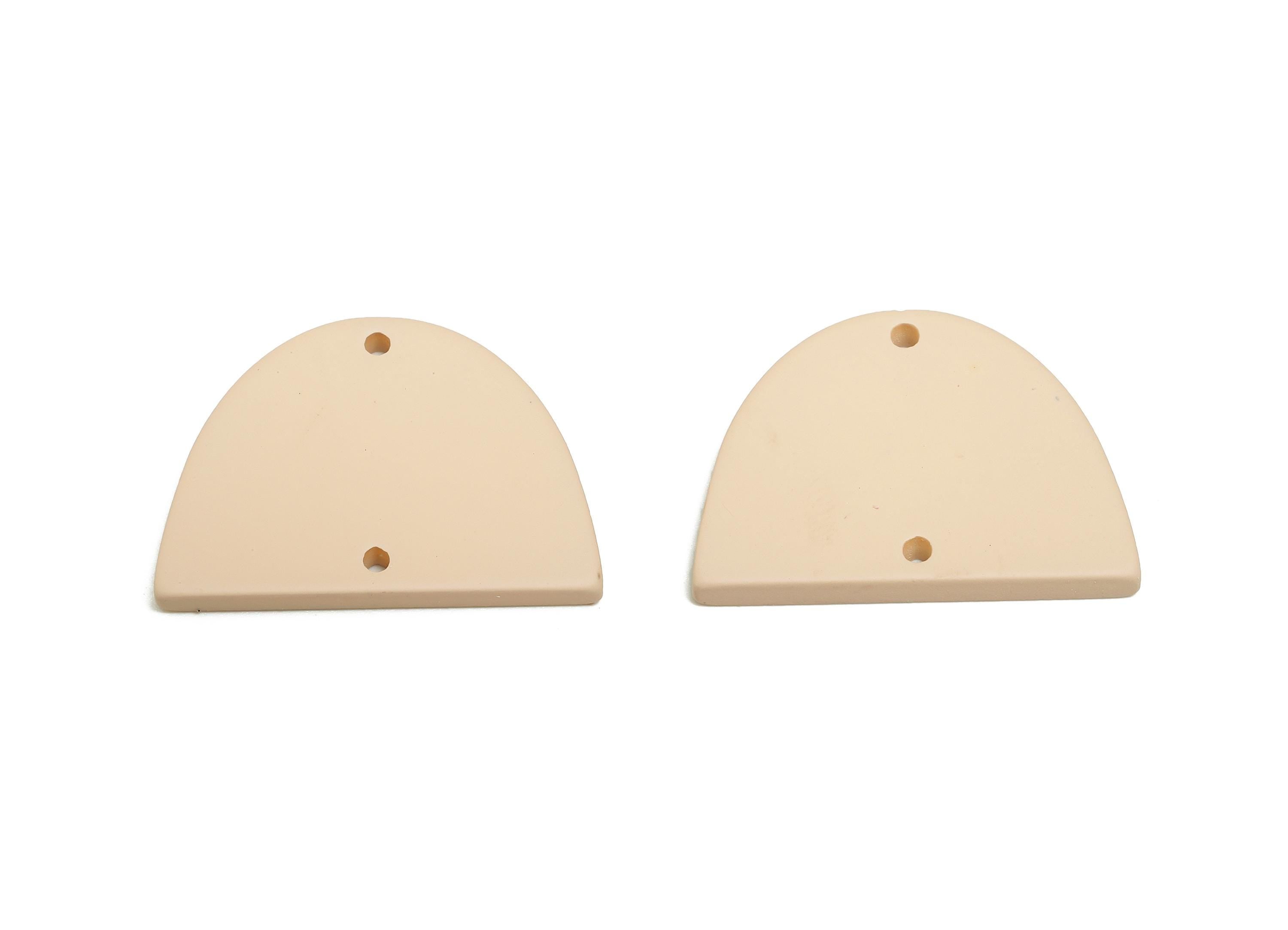 Acrylic Domed Earring Connector - Matte Half Round Charms - 2 Holes Geometric Jewelry - Color Code: A1062 - 27.7x19x3mm - AC3660-A1062 - DOMEDBAZAAR