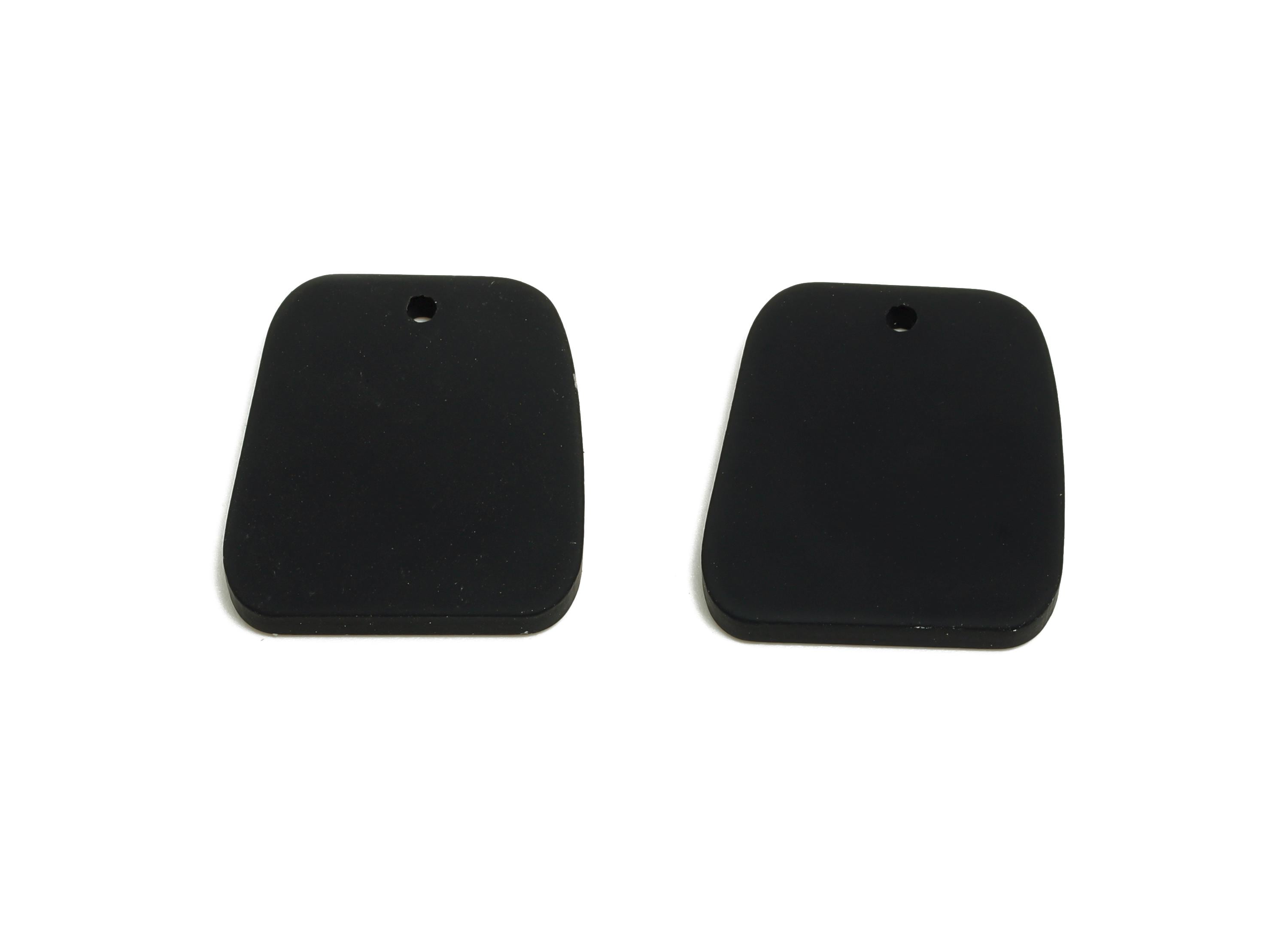 Acrylic Black Trapezoid Charm - Matte Modern Geometry Charm - DIY Lightweight Flat Craft Piece - Color Code:A1052 - 20x18x2mm-AC3669-A1052 - DOMEDBAZAAR