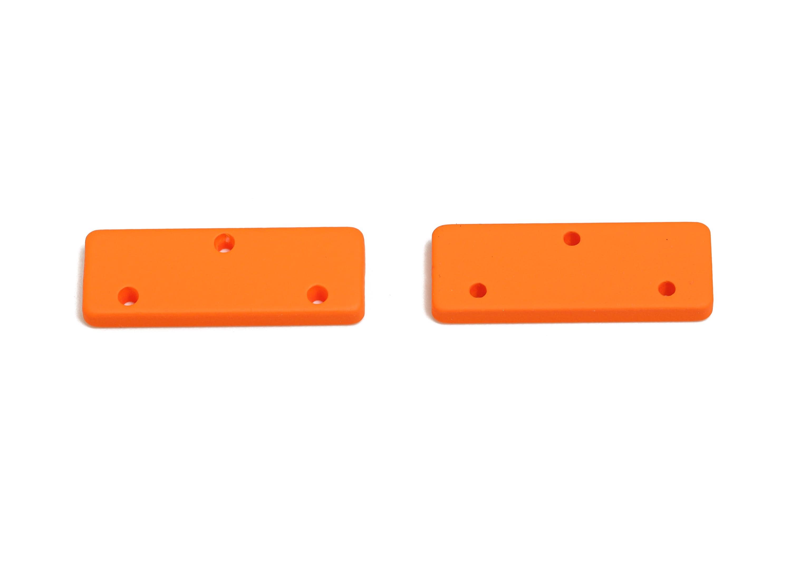 Acrylic Rectangle Earring Connector - Matte Orange Rectangle Charm - 3 Holes Geometric Jewelry - Color Code:A1056 - 29x10x3mm - AC3655-A1056 - DOMEDBAZAAR