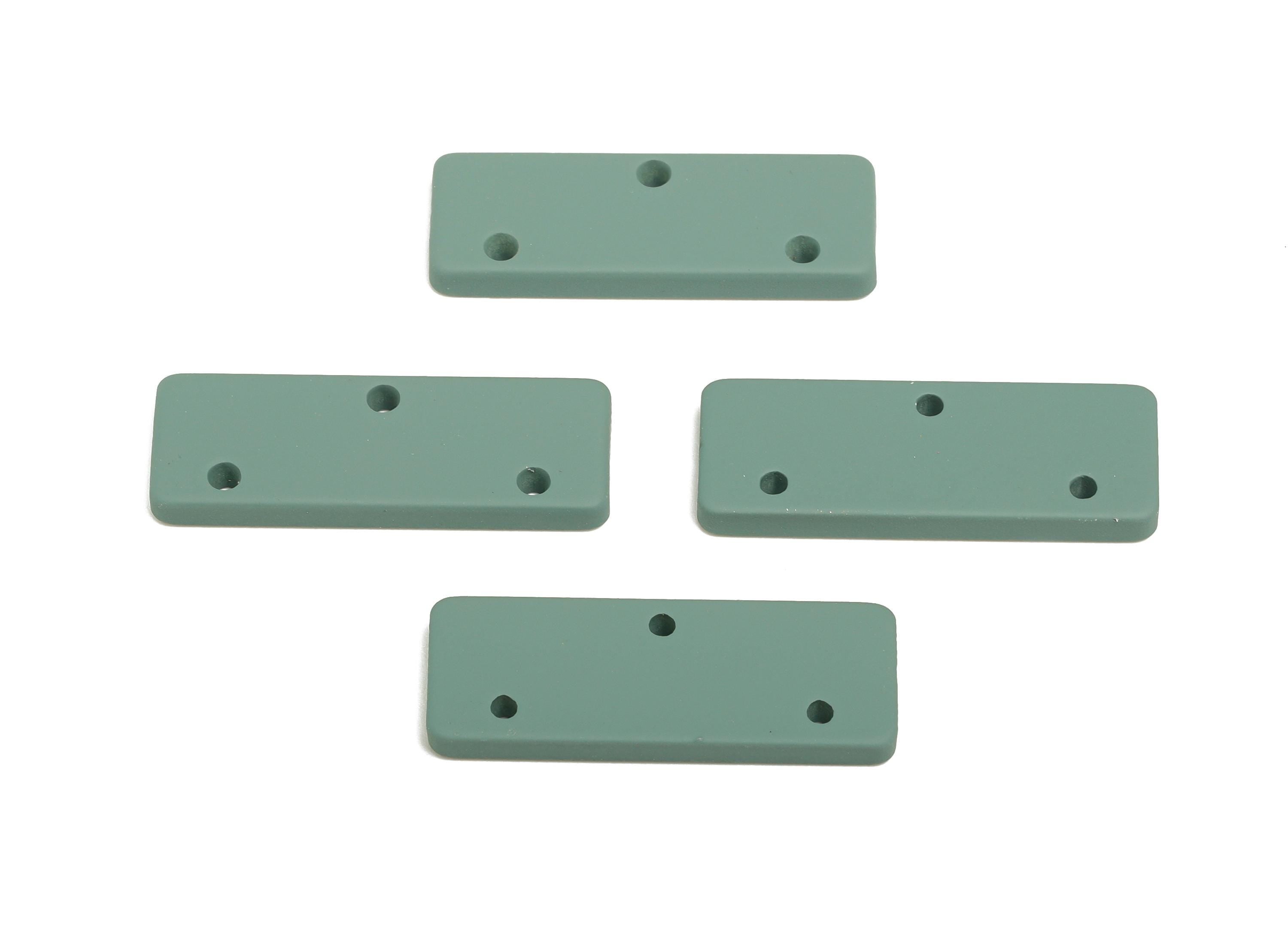 Acrylic Rectangle Earring Connector - Matte Rectangle Charm - 3 Holes Geometric Jewelry - Color Code: A1063 - 29x10x3mm -AC3655-A1063 - DOMEDBAZAAR