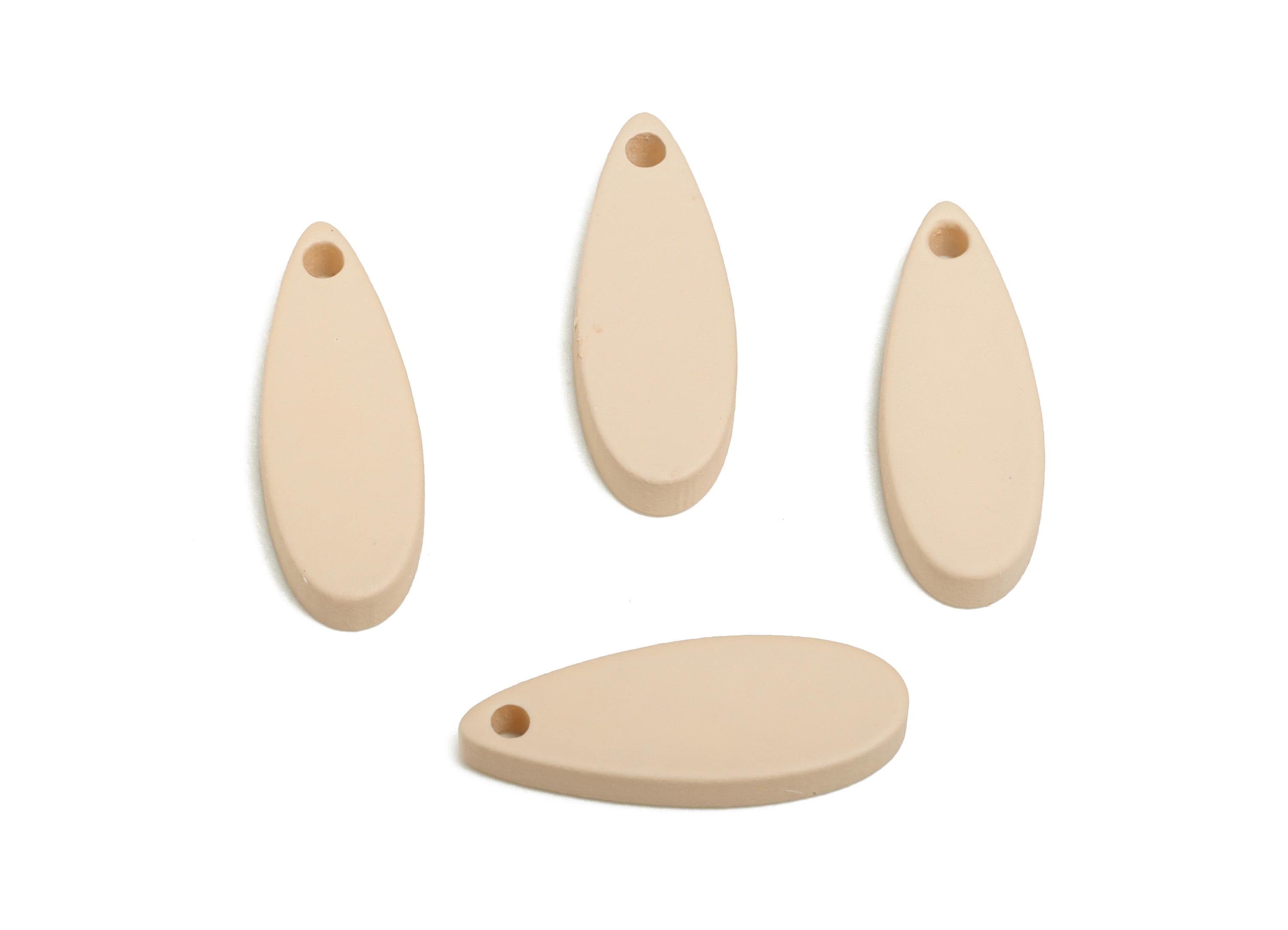 Acrylic Teardrop Earring Charm - Matte Beige Drop Earring Charm - Lightweight Geometry Charm - Color Code: A1062 - 18x6x2mm - AC3651-A1062 - DOMEDBAZAAR