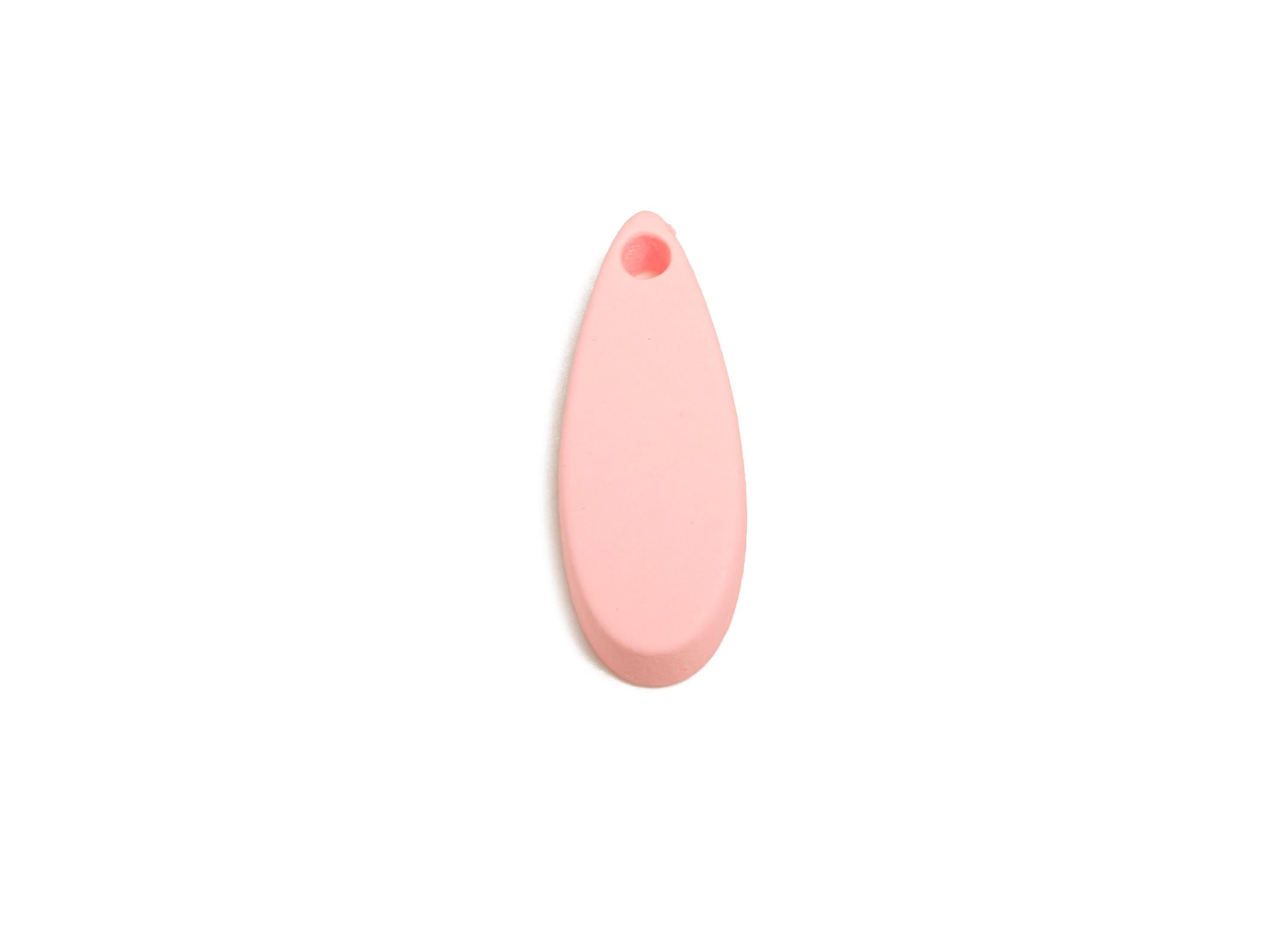 Acrylic Teardrop Earring Charm - Matte Pink Drop Earring Charm - Lightweight Geometry Charm - Color Code: A1061 - 18x6x2mm - AC3651-A1061 - DOMEDBAZAAR