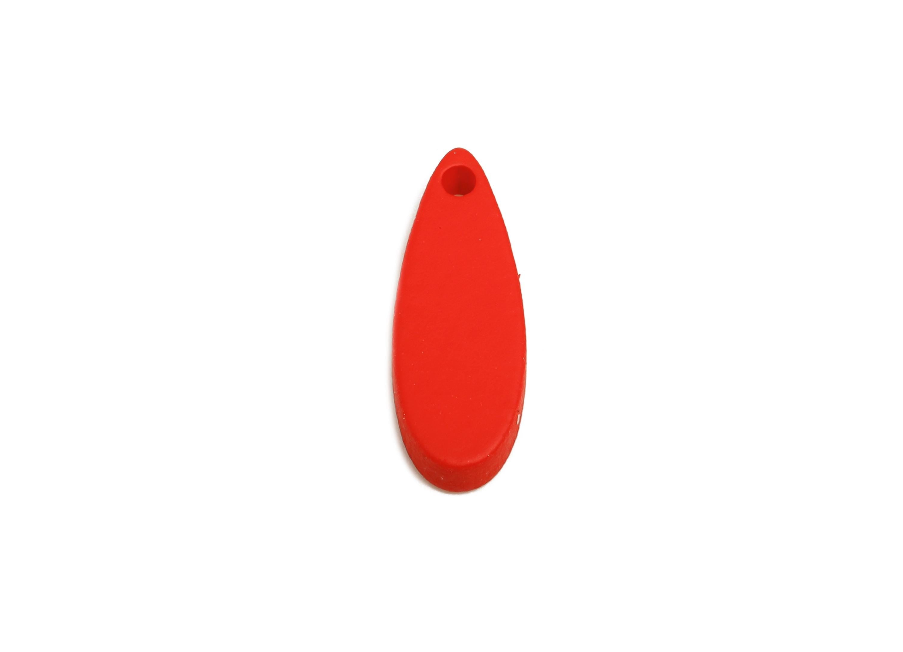 Acrylic Teardrop Earring Charm - Matte Red Drop Earring Charm - Lightweight Geometry Charm - Color Code: A1054 -18x6x2mm-AC3651-A1054 - DOMEDBAZAAR