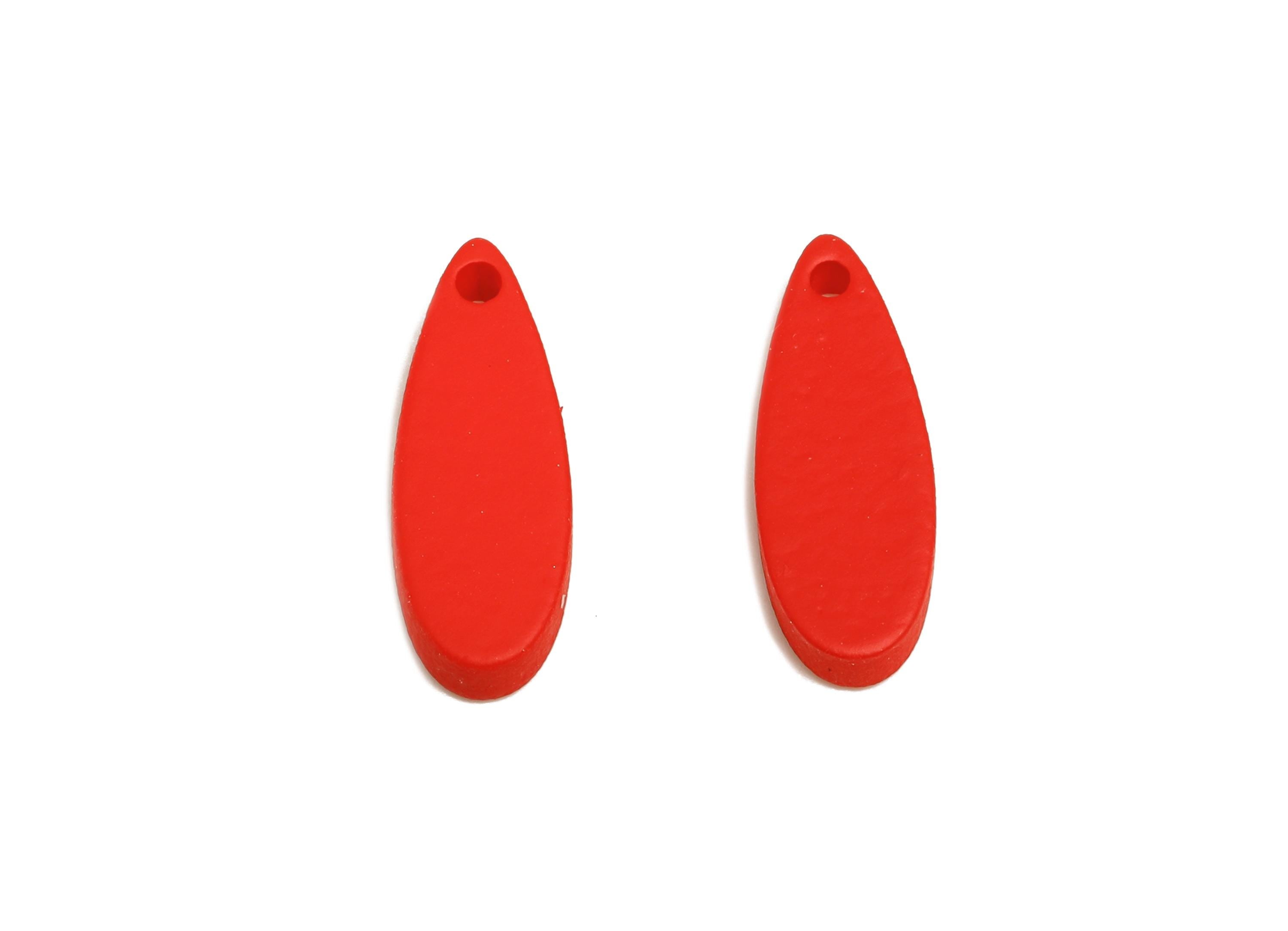 Acrylic Teardrop Earring Charm - Matte Red Drop Earring Charm - Lightweight Geometry Charm - Color Code: A1054 -18x6x2mm-AC3651-A1054 - DOMEDBAZAAR
