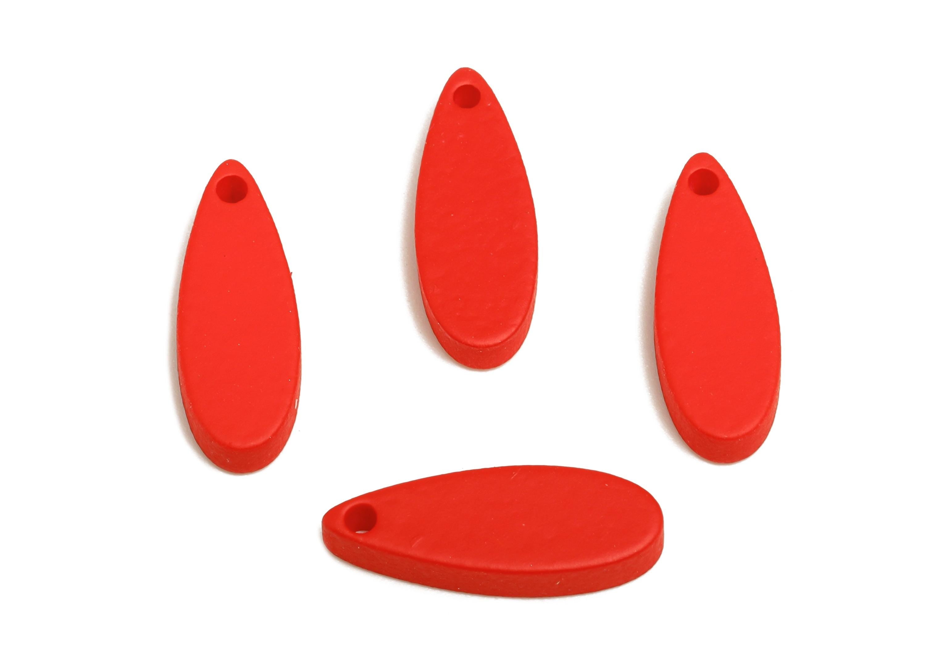 Acrylic Teardrop Earring Charm - Matte Red Drop Earring Charm - Lightweight Geometry Charm - Color Code: A1054 -18x6x2mm-AC3651-A1054 - DOMEDBAZAAR