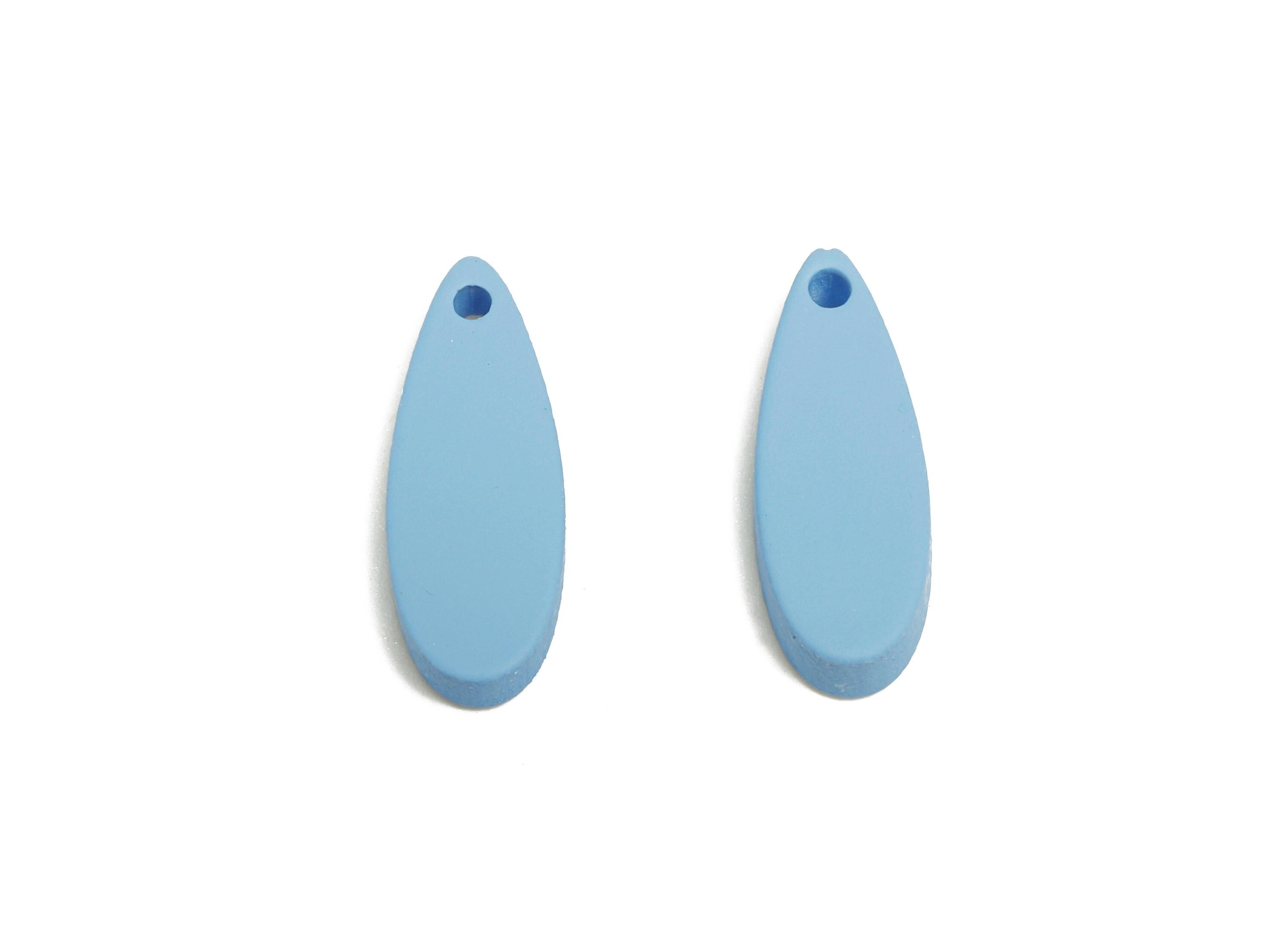 Acrylic Teardrop Earring Charm - Matte Blue Drop Earring Charm - Lightweight Geometry Charm - Color Code: A1059 -18x6x2mm-AC3651-A1059 - DOMEDBAZAAR