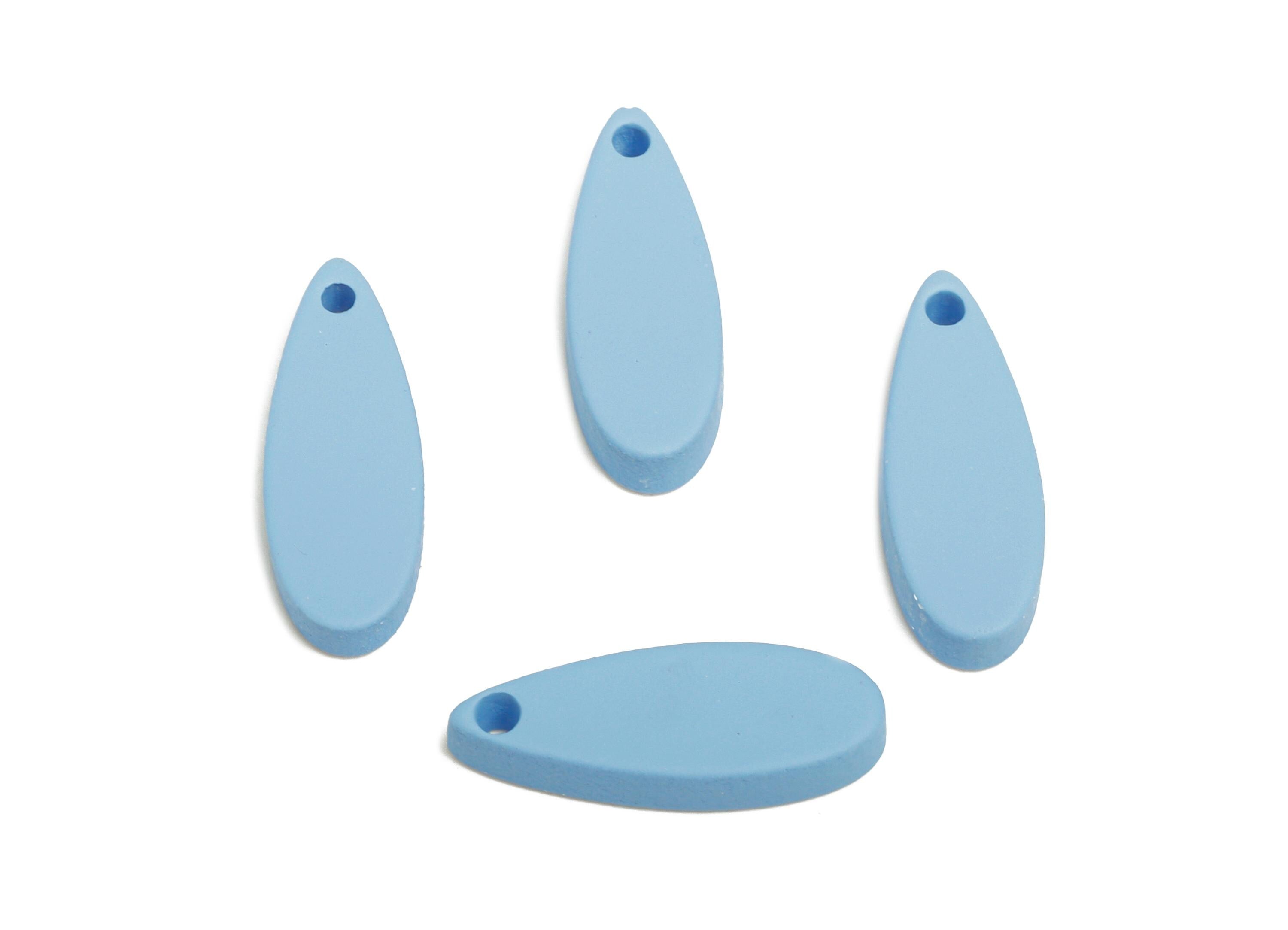 Acrylic Teardrop Earring Charm - Matte Blue Drop Earring Charm - Lightweight Geometry Charm - Color Code: A1059 -18x6x2mm-AC3651-A1059 - DOMEDBAZAAR